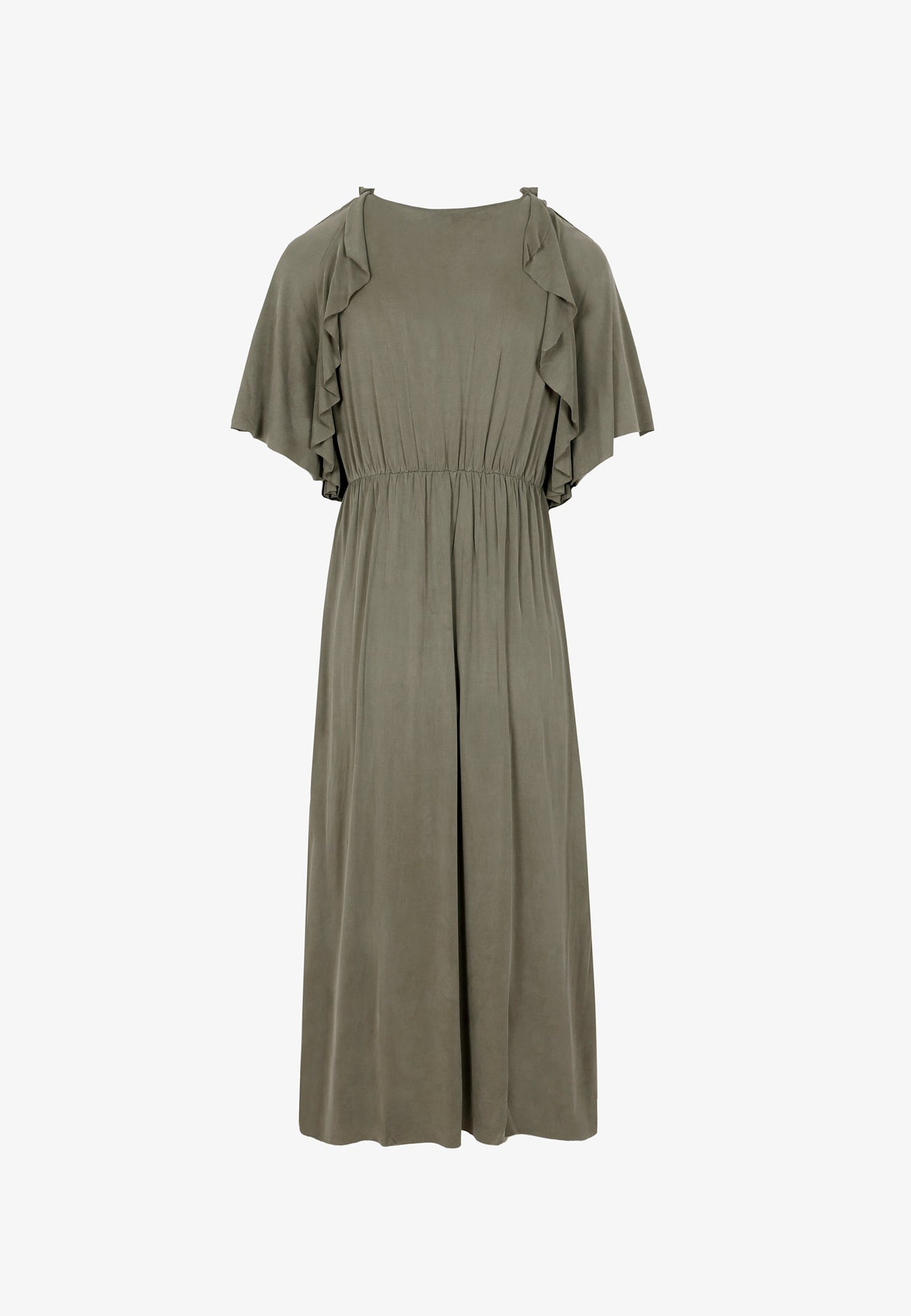 VESTIDO CUPRO VOLANTES