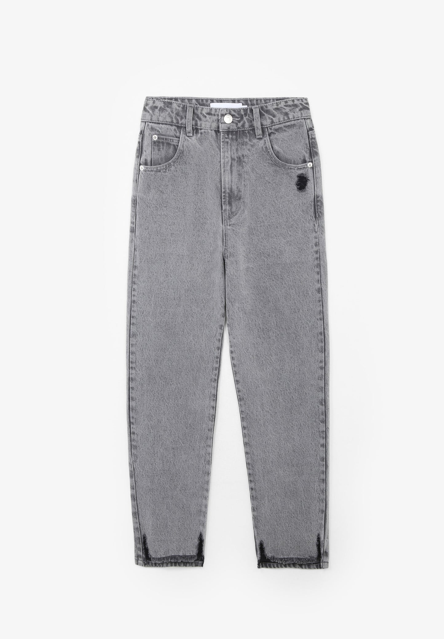 STRAIGHT JEANS WITH FRAYED EDGE