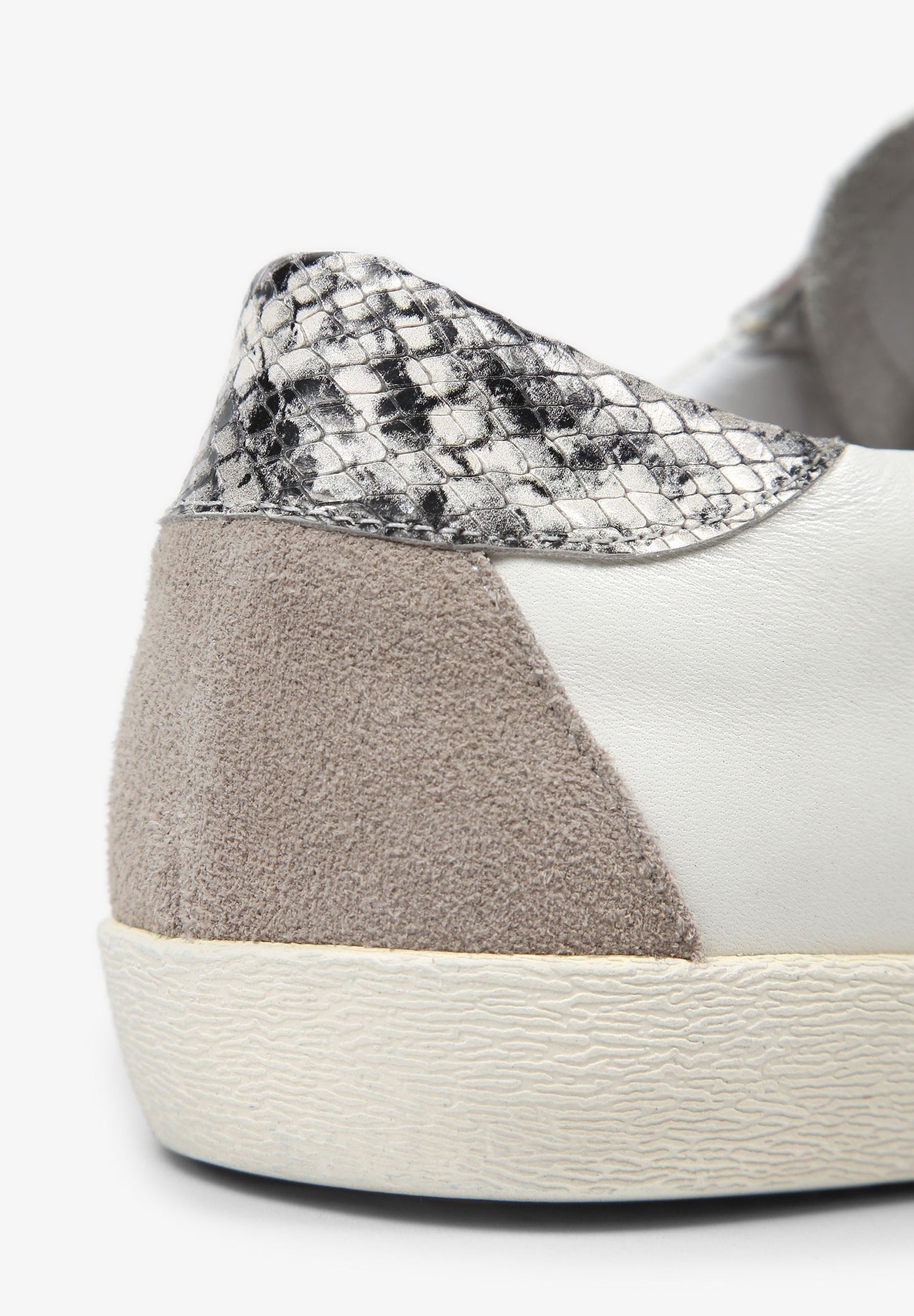 SNAKESKIN PRINT LOW TOP SNEAKERS