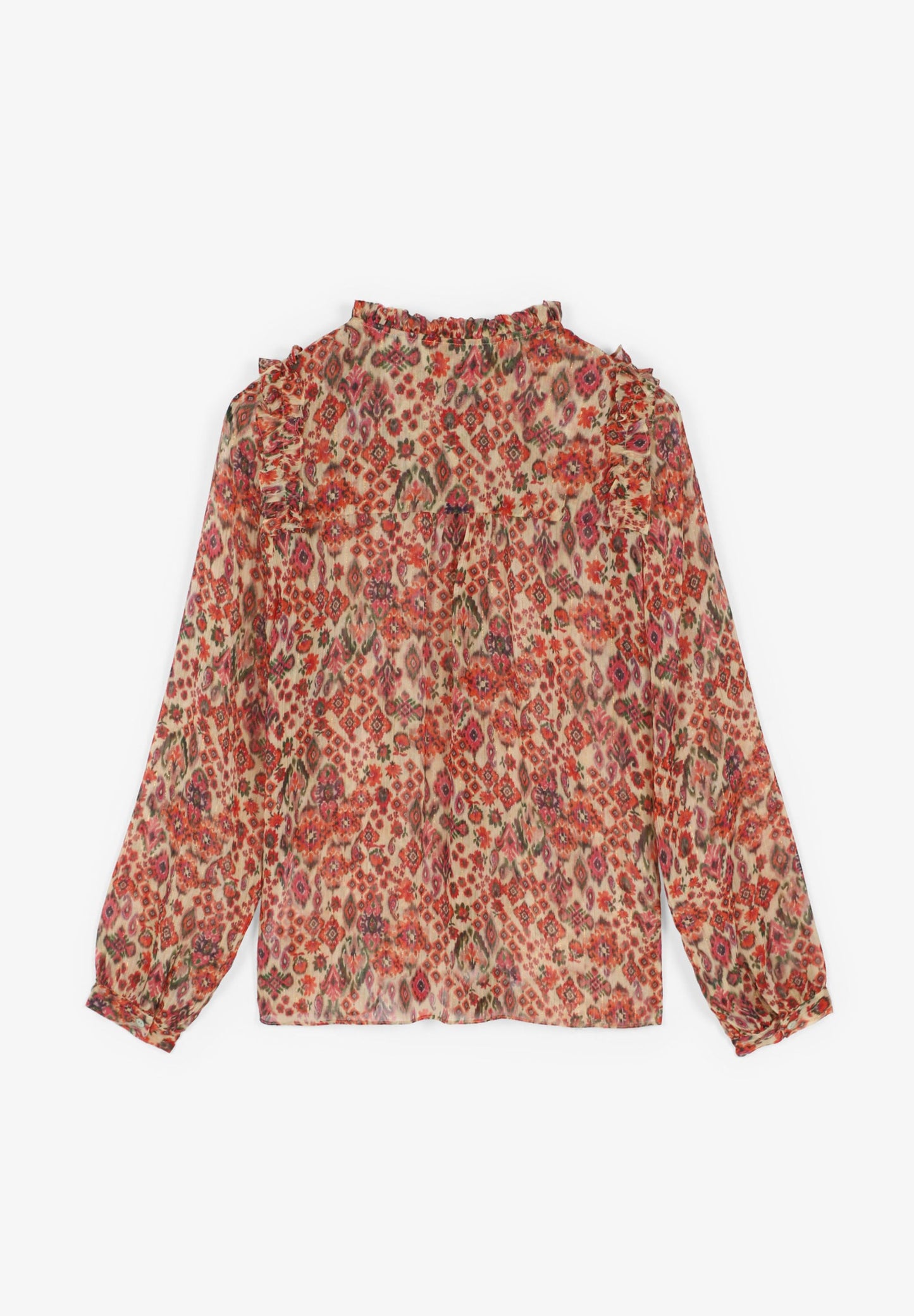 PRINTED BLOUSE WITH RUFFLES