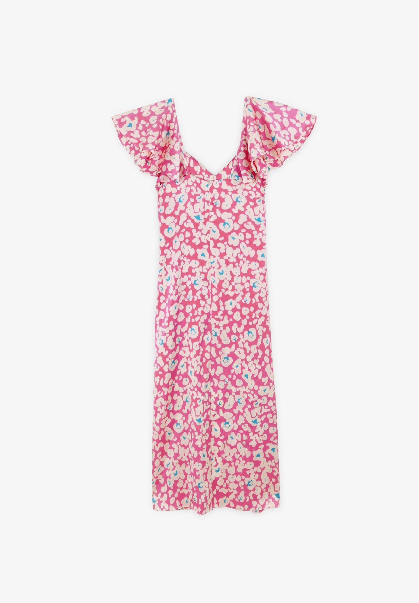 ANIMAL PRINT DRESS RUFFLED SLEEVES