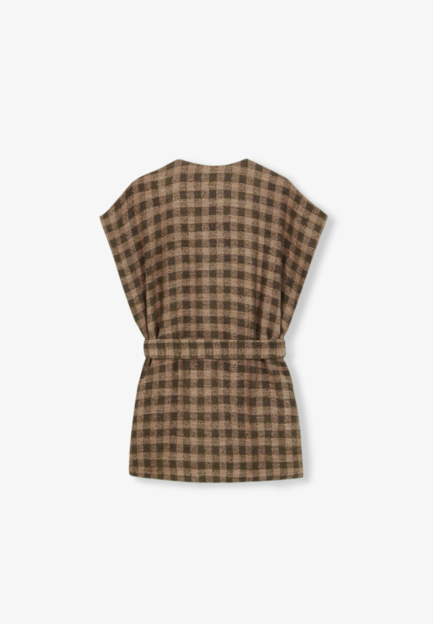 CHECK GILET WITH BOW