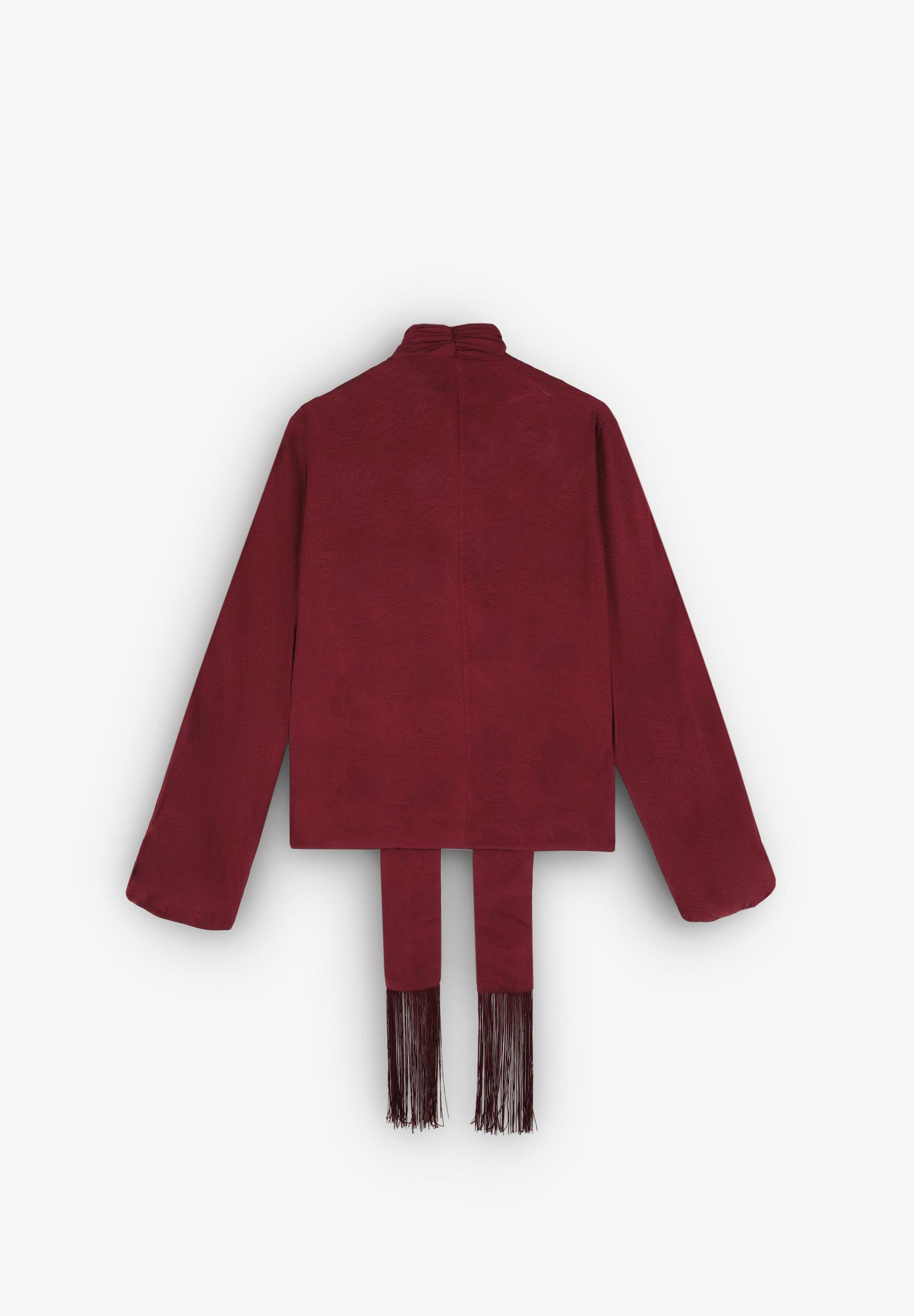 JACQUARD BLOUSE WITH BOW ON THE COLLAR