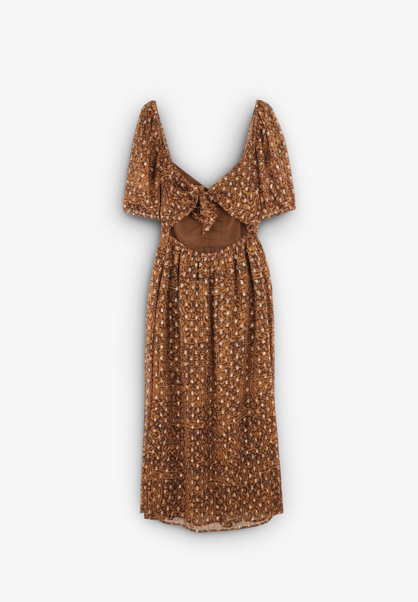 MIDI DRESS WITH SHIRRED CHEST DETAIL