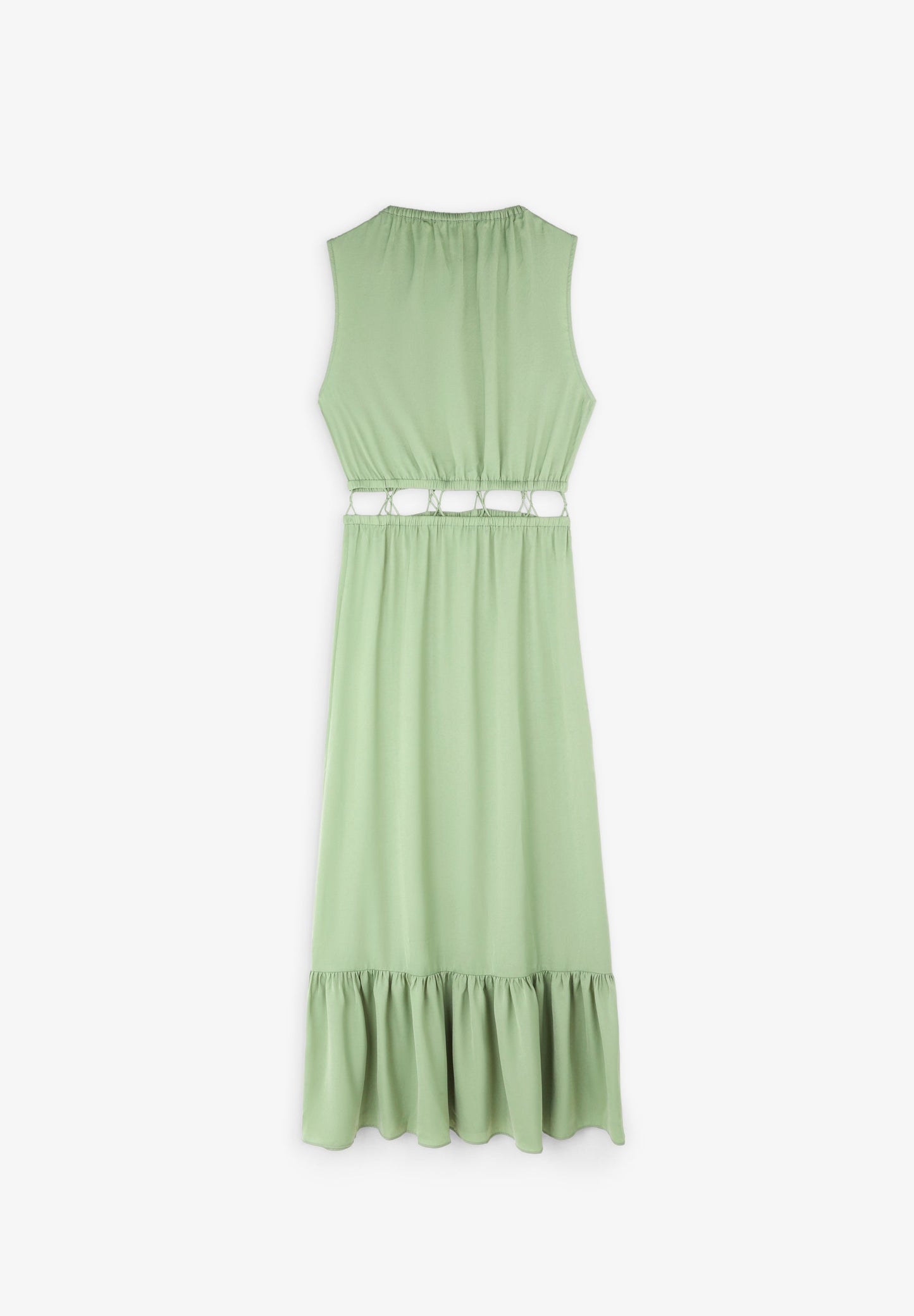 SATIN MIDI DRESS WITH WAIST OPENING