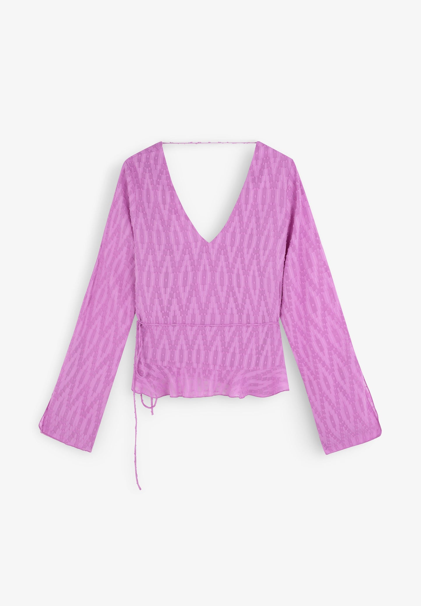 SWISS DOT BLOUSE WITH ASYMMETRIC HEM