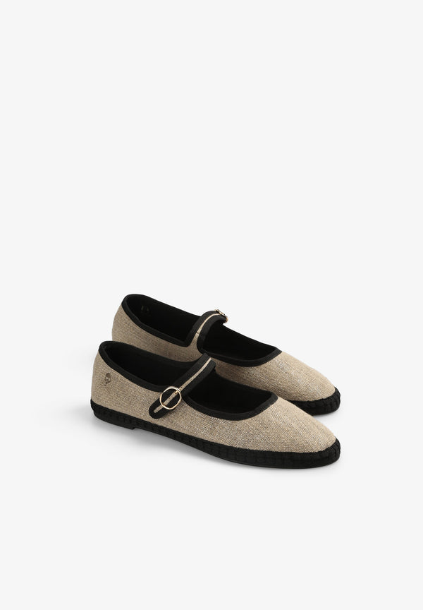 LINEN SLIPPERS WITH CONTRAST DETAILS