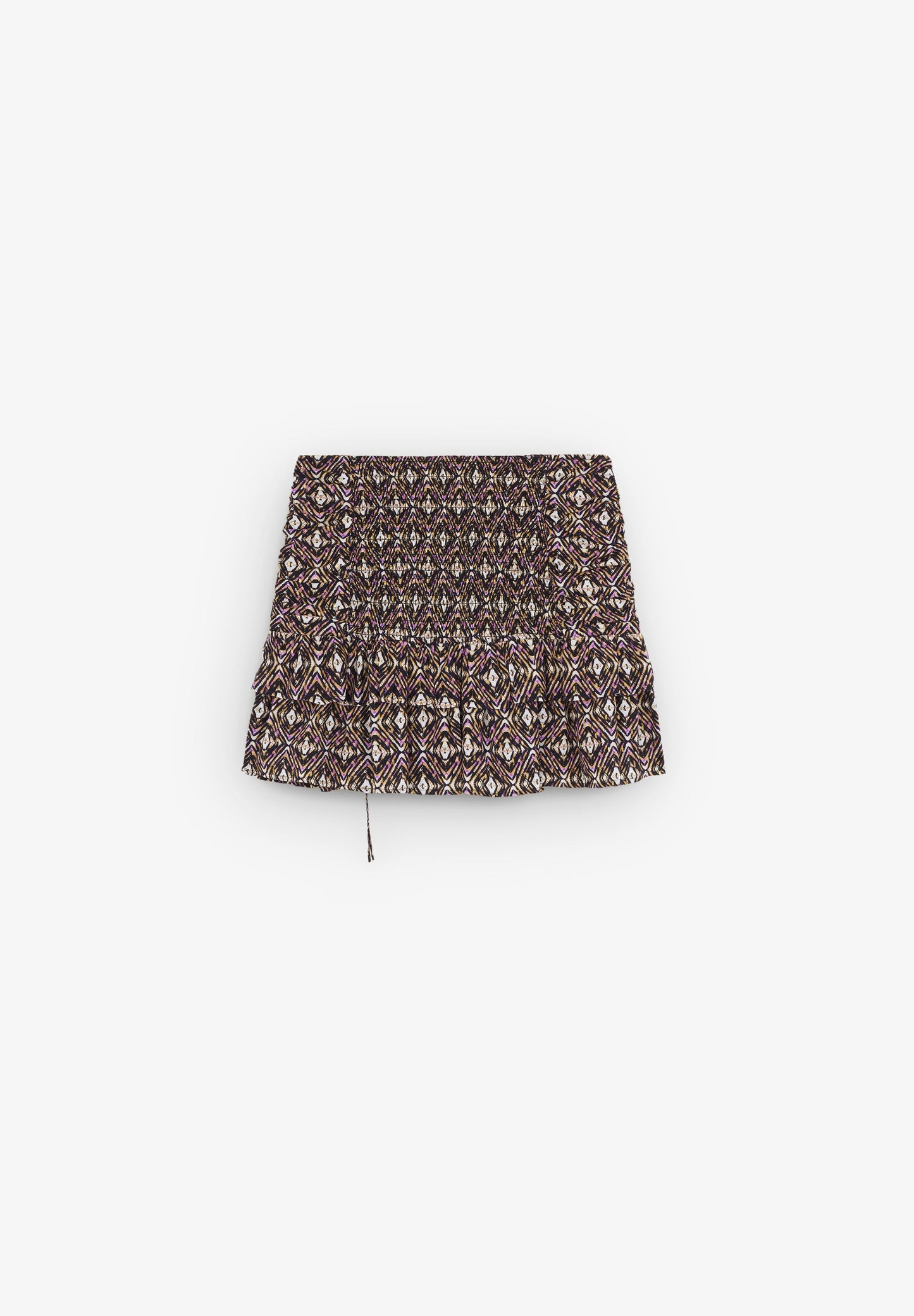 GATHERED MINI SKIRT WITH RUFFLES