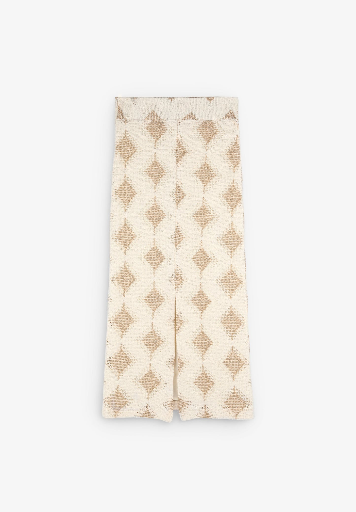 DIAMOND TEXTURED WEAVE KNIT MIDI SKIRT