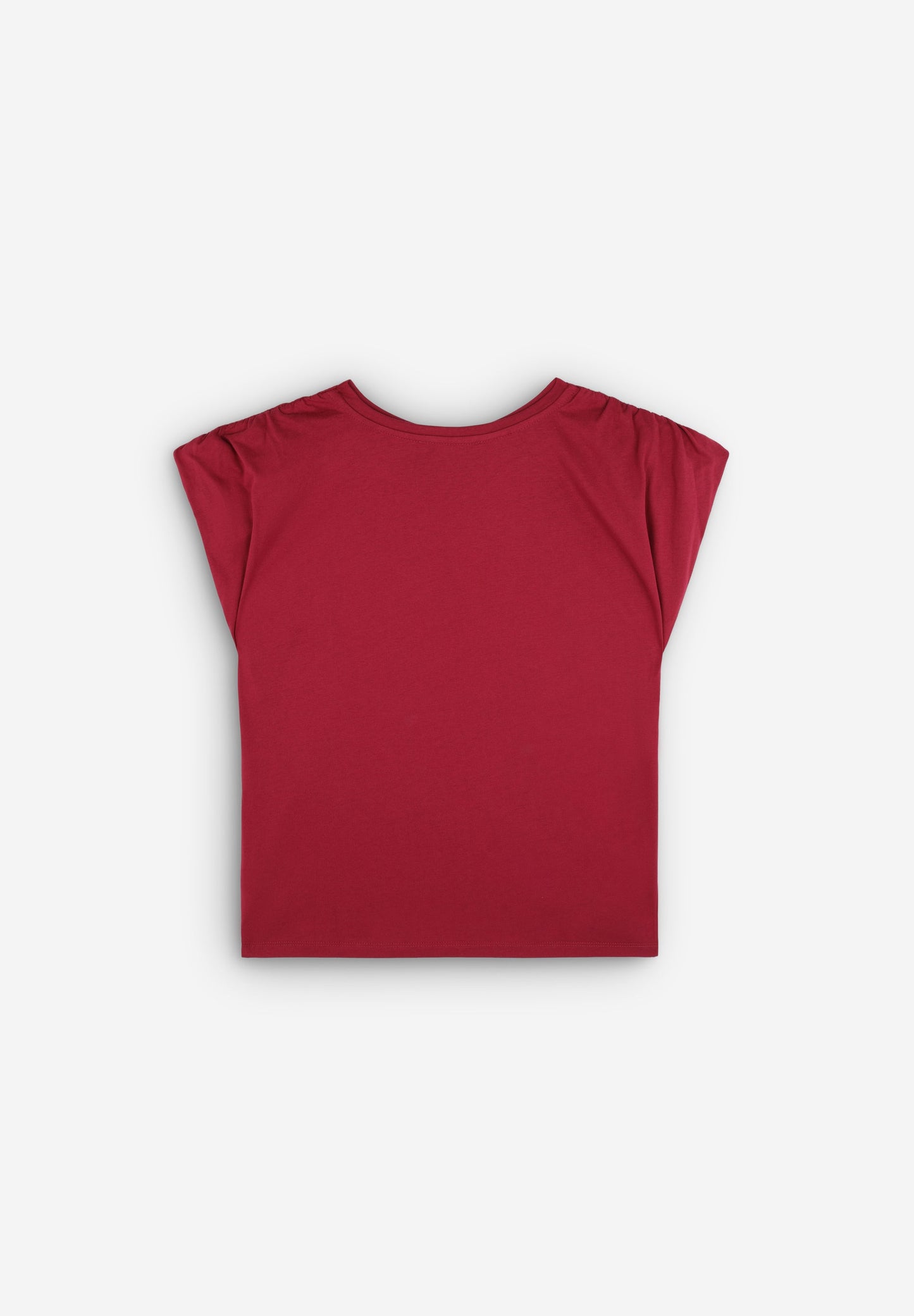 T-SHIRT WITH GATHERED SHOULDER DETAIL