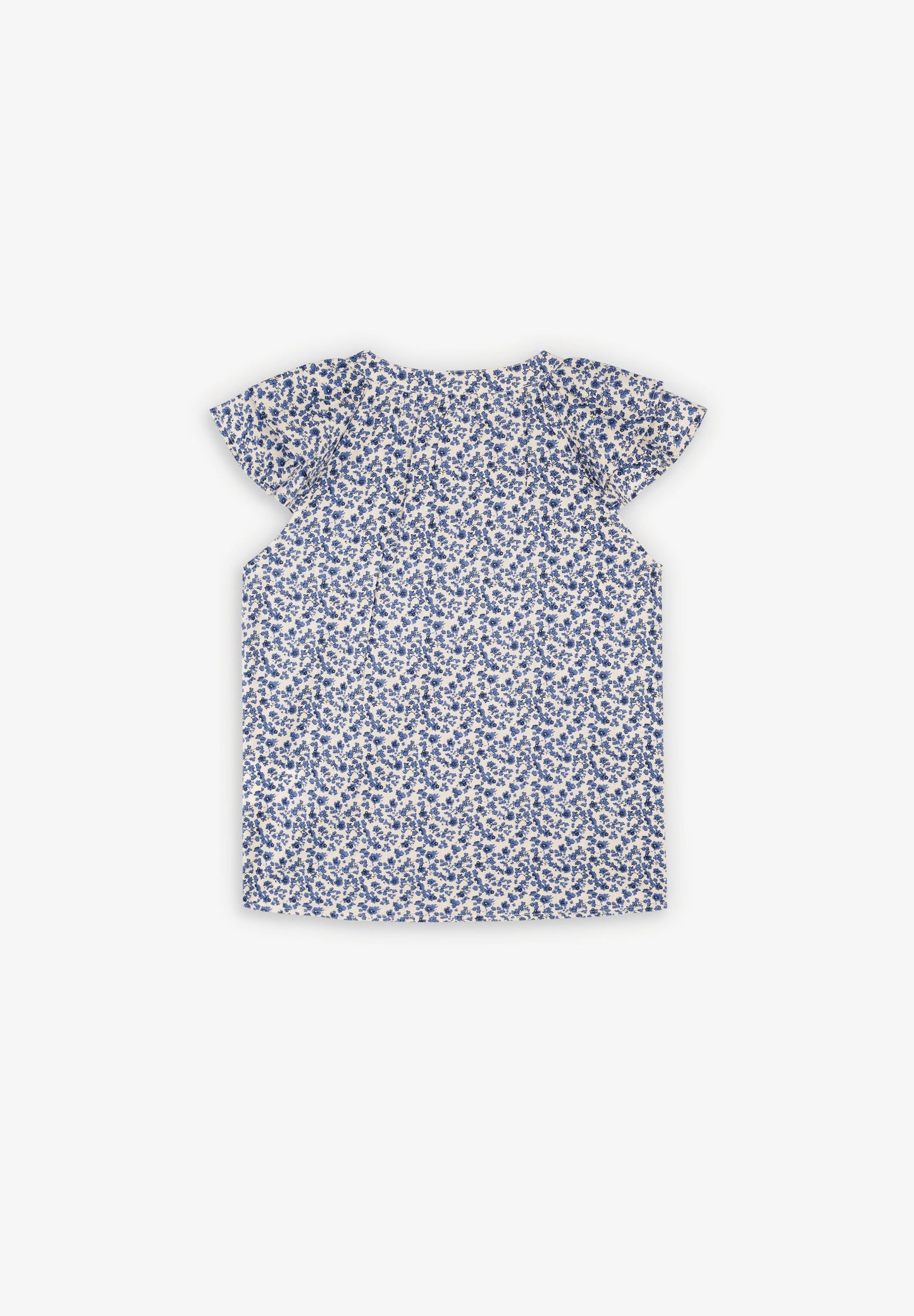 FLORAL BLOUSE WITH RUFFLED SHOULDER