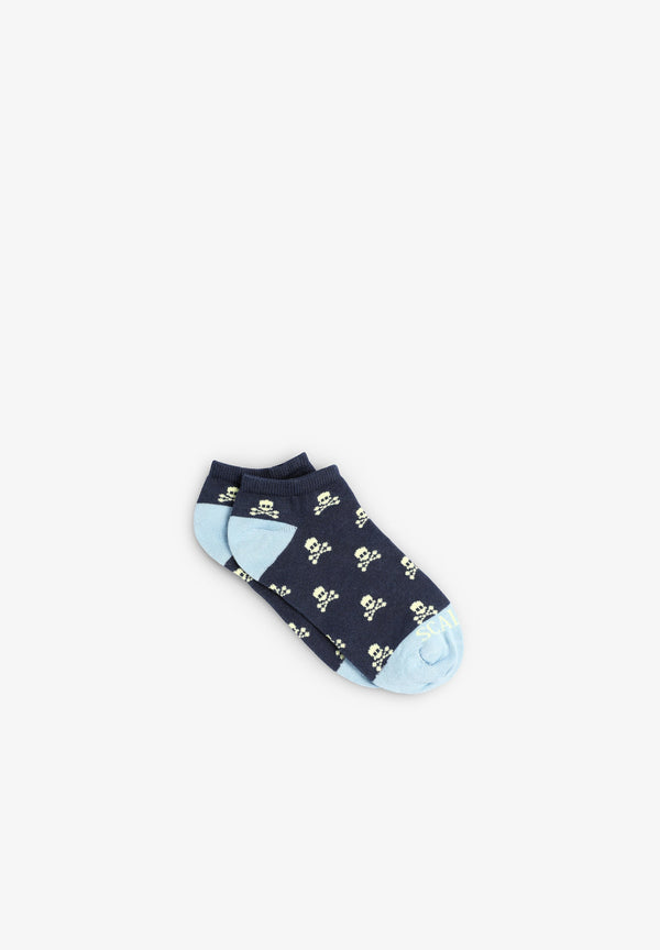 ANKLE SOCKS WITH ALL-OVER SKULLS
