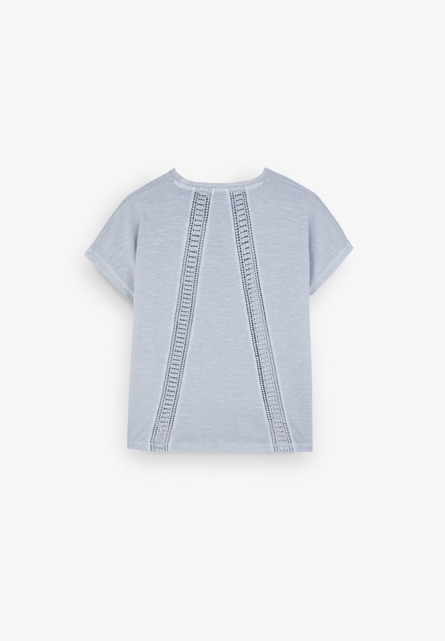 SLUB KNIT T-SHIRT WITH BACK LACE DETAIL