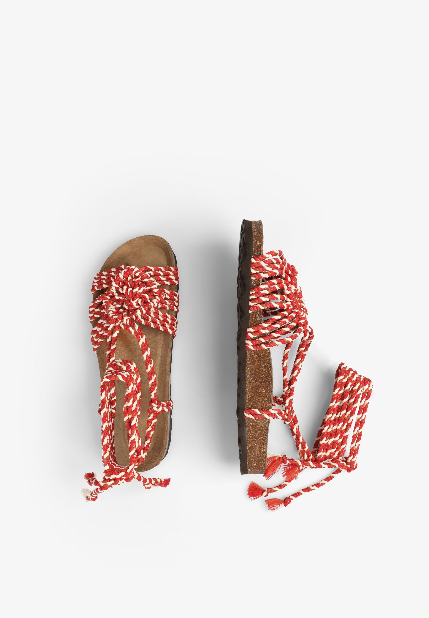 FLAT SANDALS WITH CORDS DETAIL