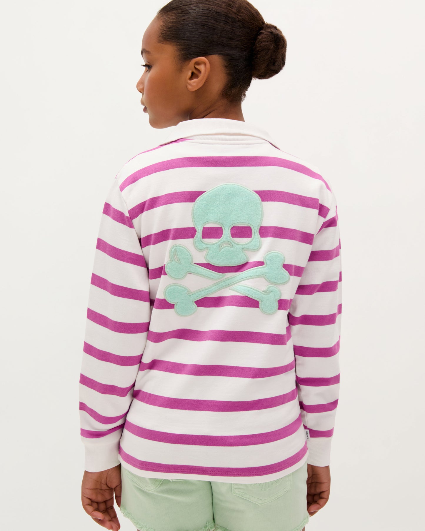 STRIPED PRINT SWEATSHIRT
