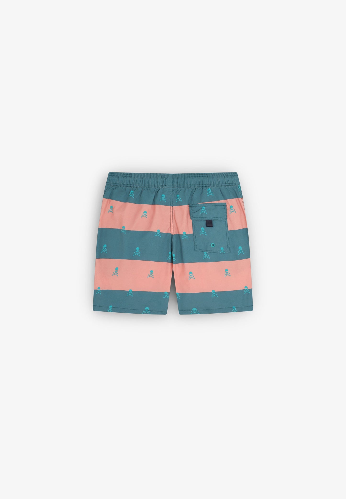 SWIMMING TRUNKS WITH STRIPES AND SKULL