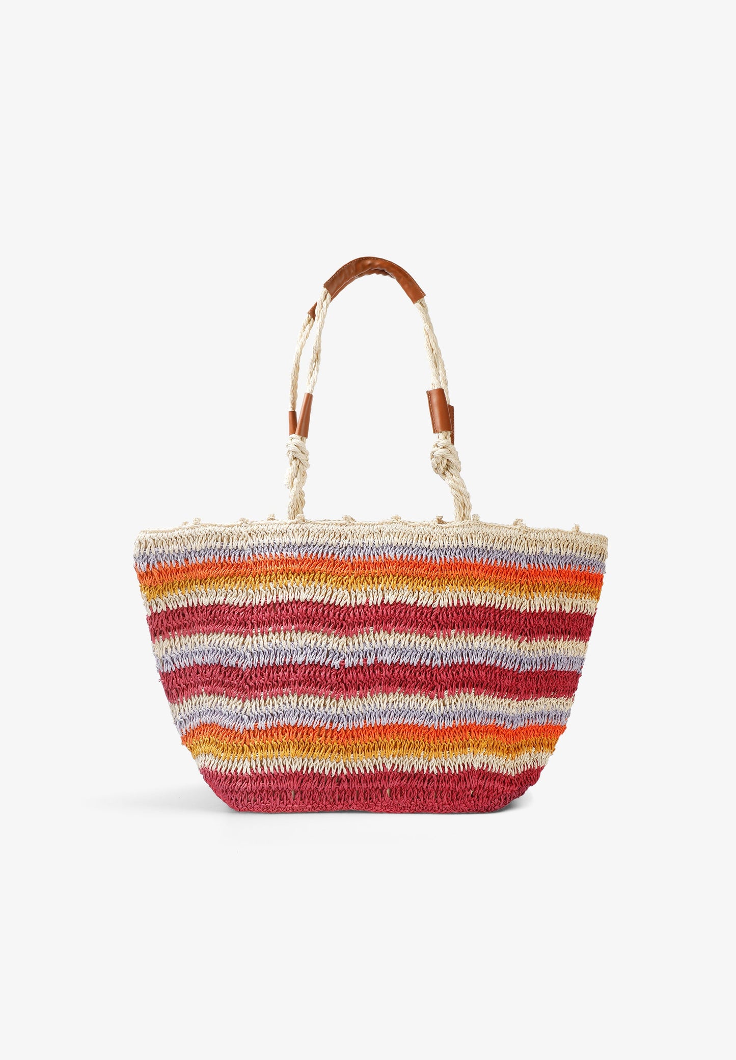 MULTICOLOURED RAFFIA SHOPPER BAG