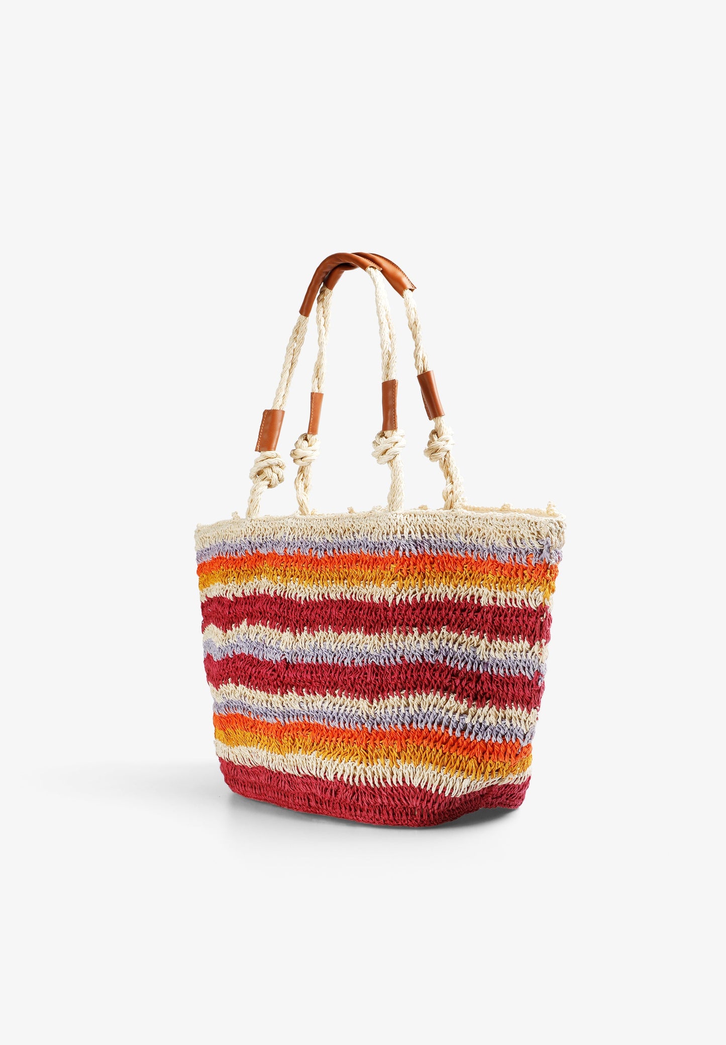MULTICOLOURED RAFFIA SHOPPER BAG