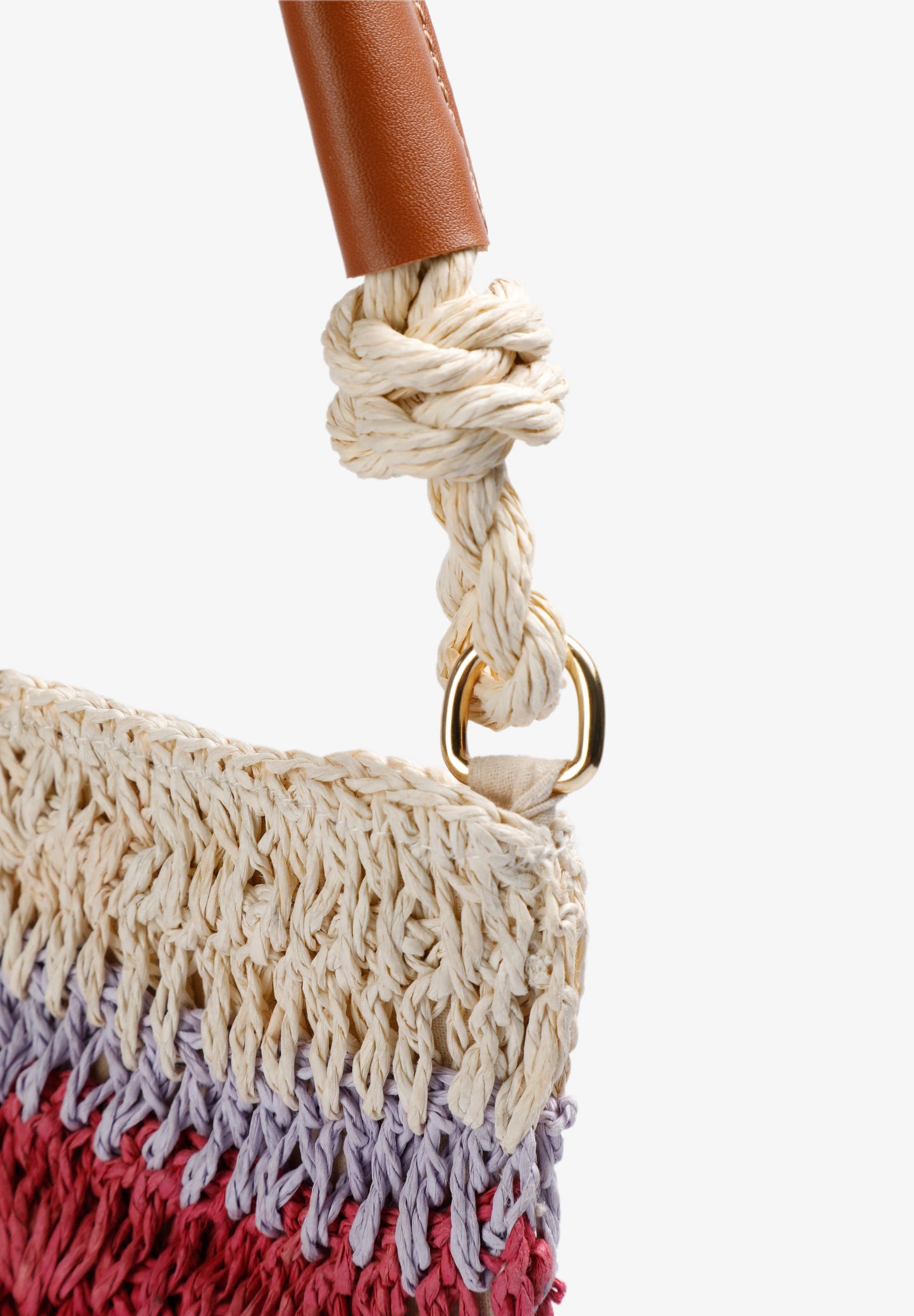 MULTICOLOURED RAFFIA BUCKET BAG