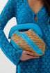 TWO-TONE STRIPED RAFFIA BAG