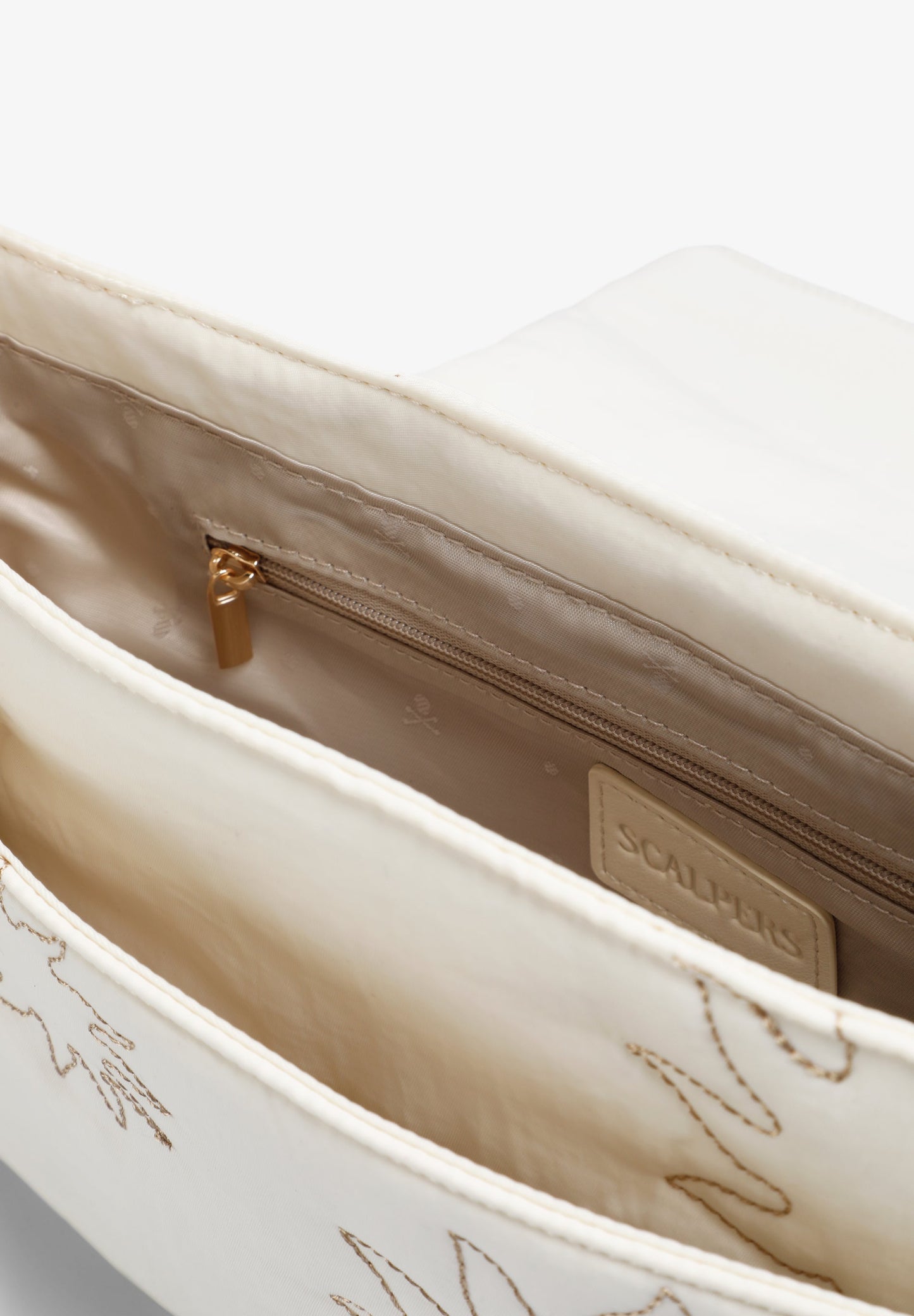 CHAIN BAG WITH EMBROIDERED SUNS