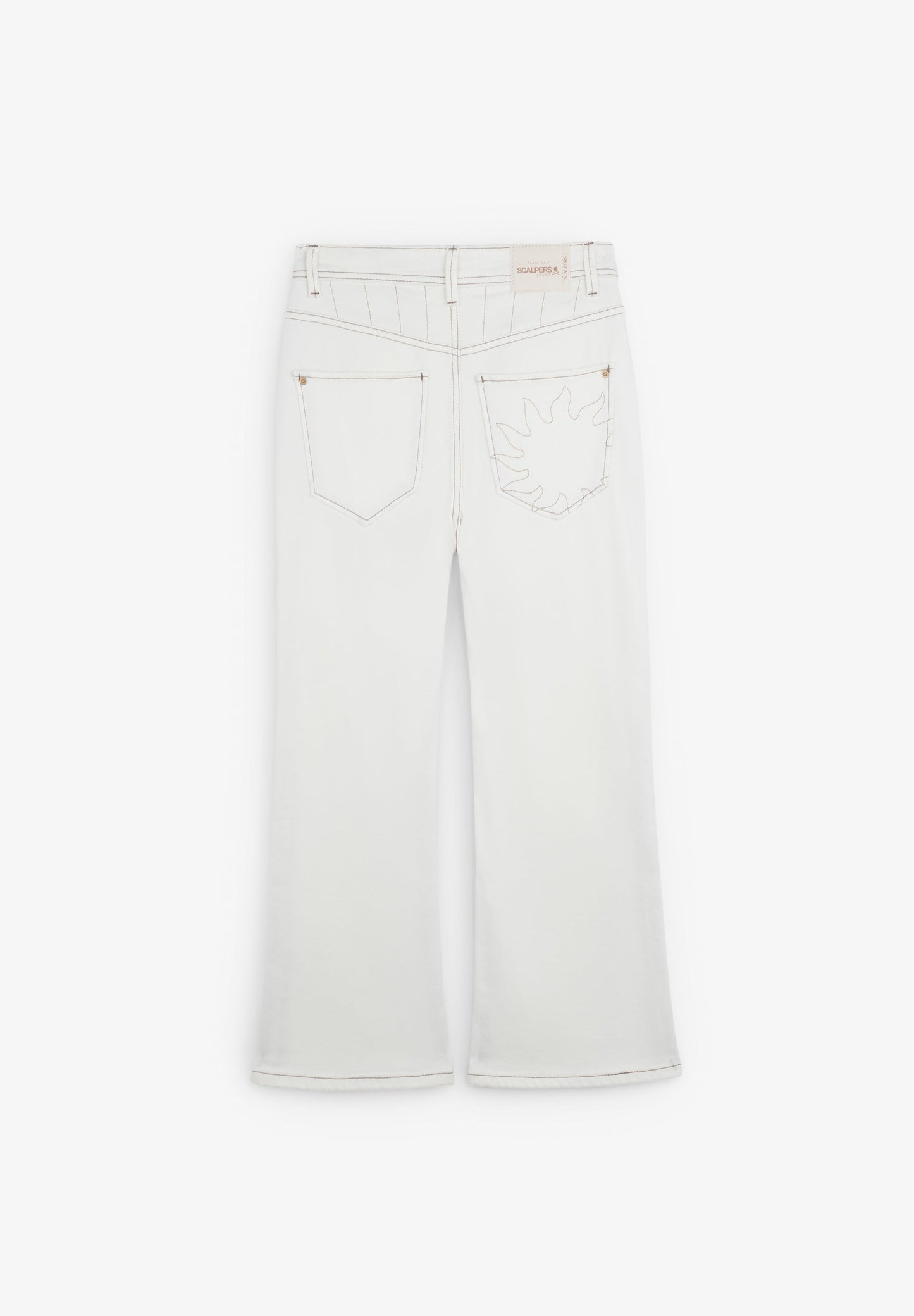 ANKLE JEANS WITH EMBROIDERED SUN