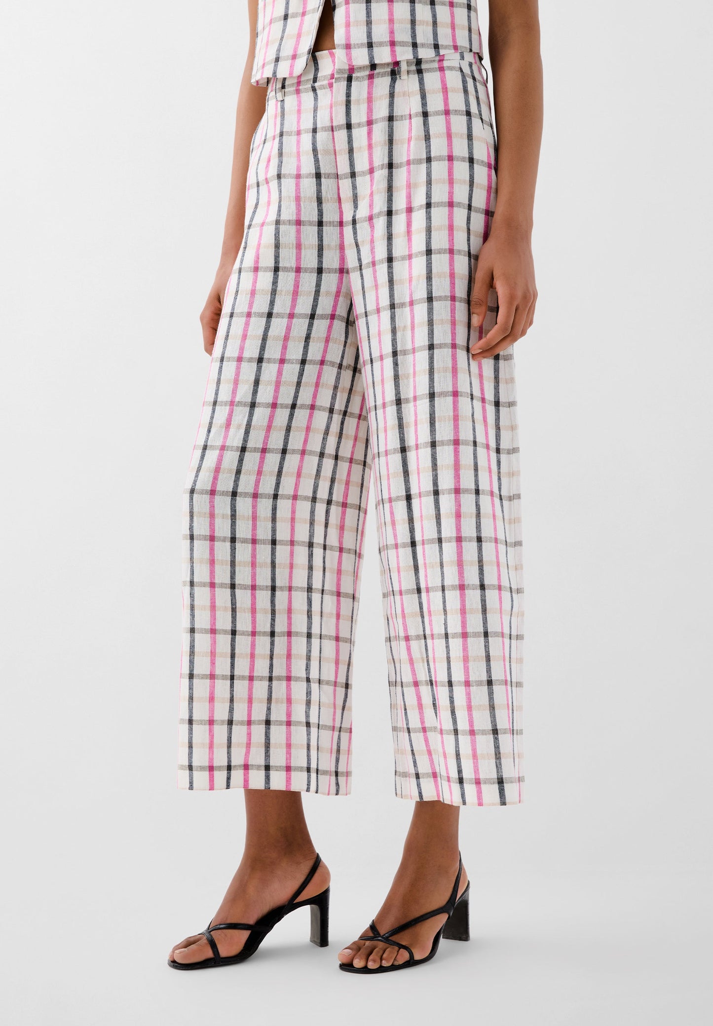 LINEN GINGHAM TROUSERS