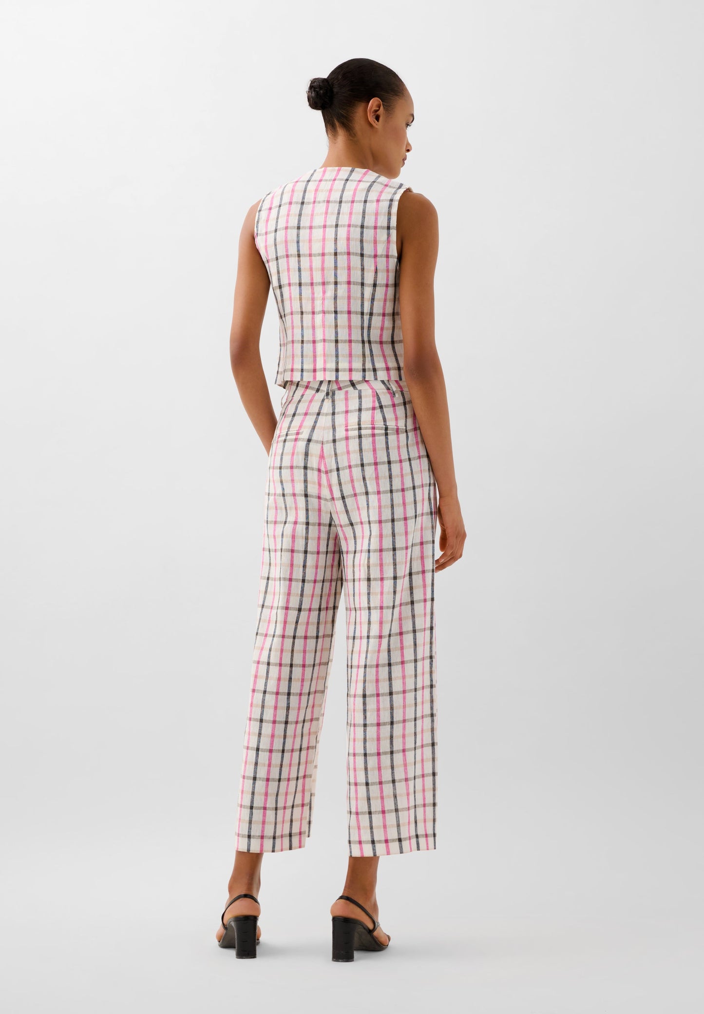 LINEN GINGHAM TROUSERS