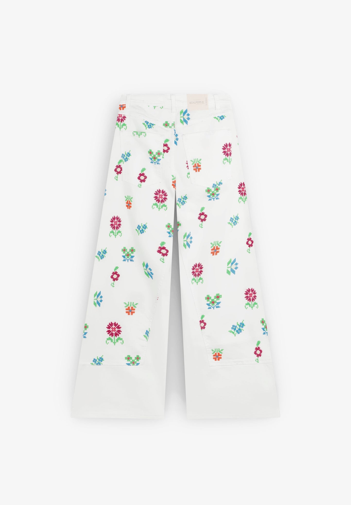 CULOTTE JEANS WITH EMBROIDERED FLOWERS