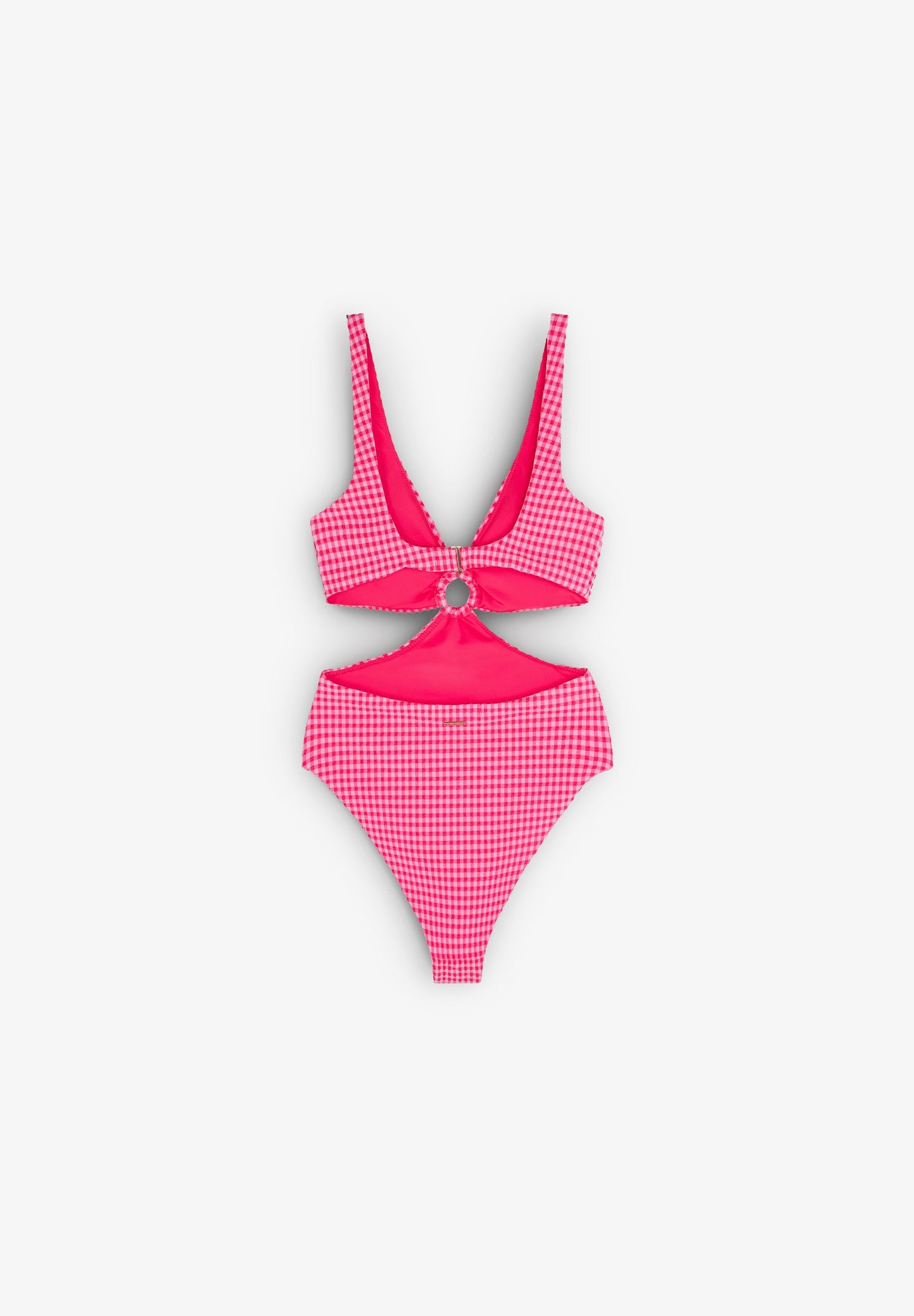 GINGHAM TRIKINI WITH CUT-OUTS