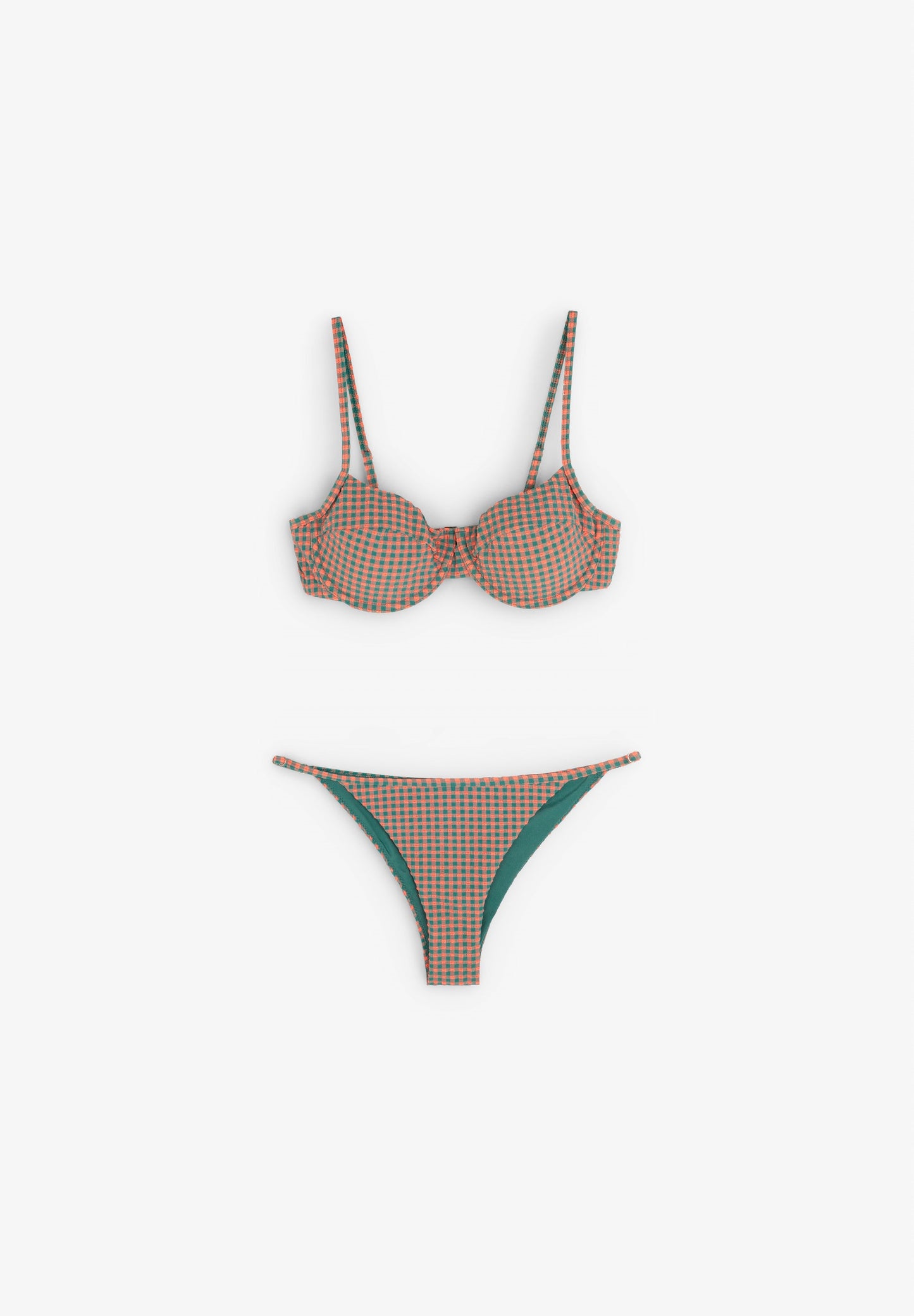 GINGHAM BIKINI TOP WITH UNDERWIRE