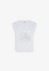 METALLIC SKULL PRINT T-SHIRT