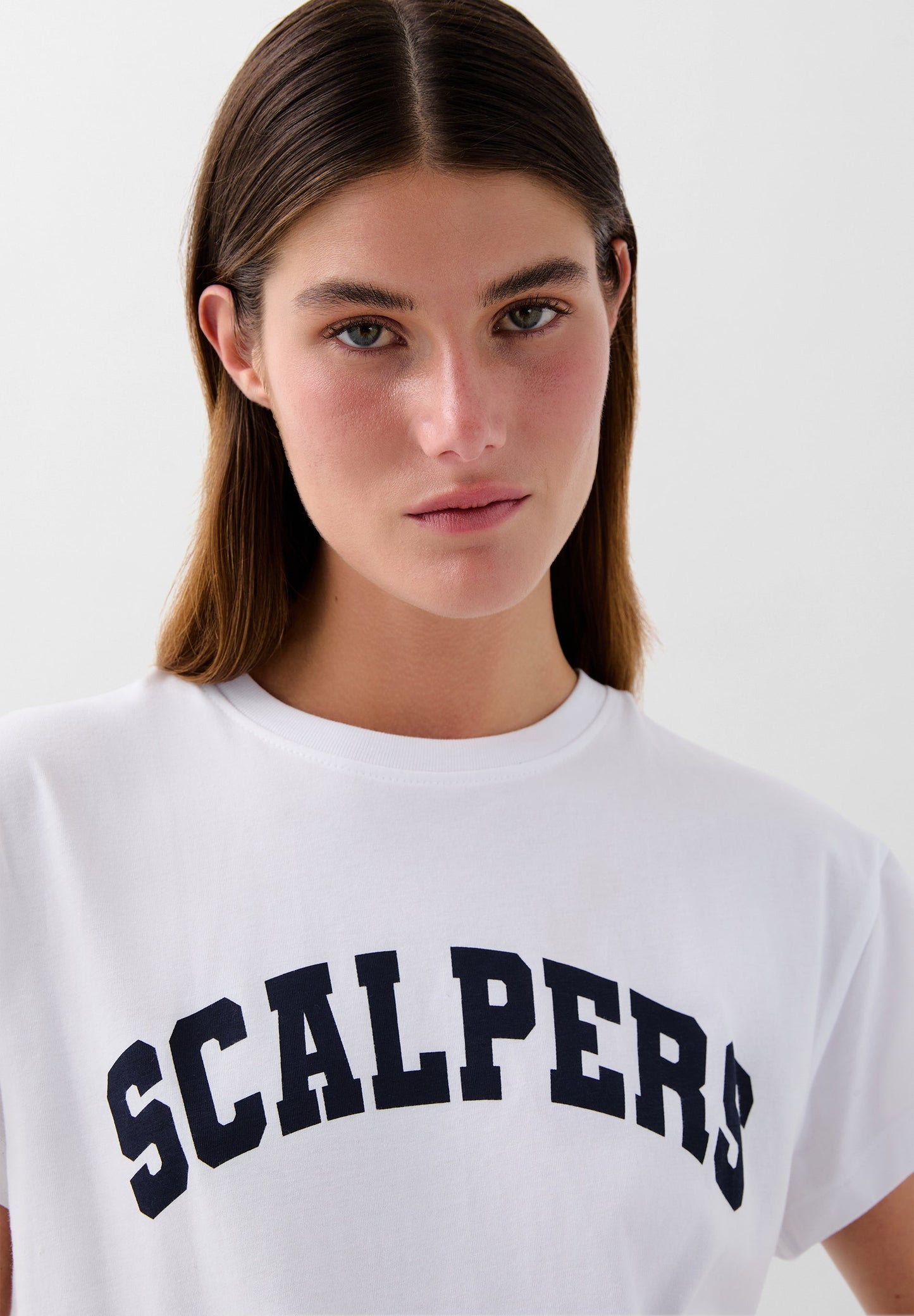 T-SHIRT WITH FRONT LOGO PRINT