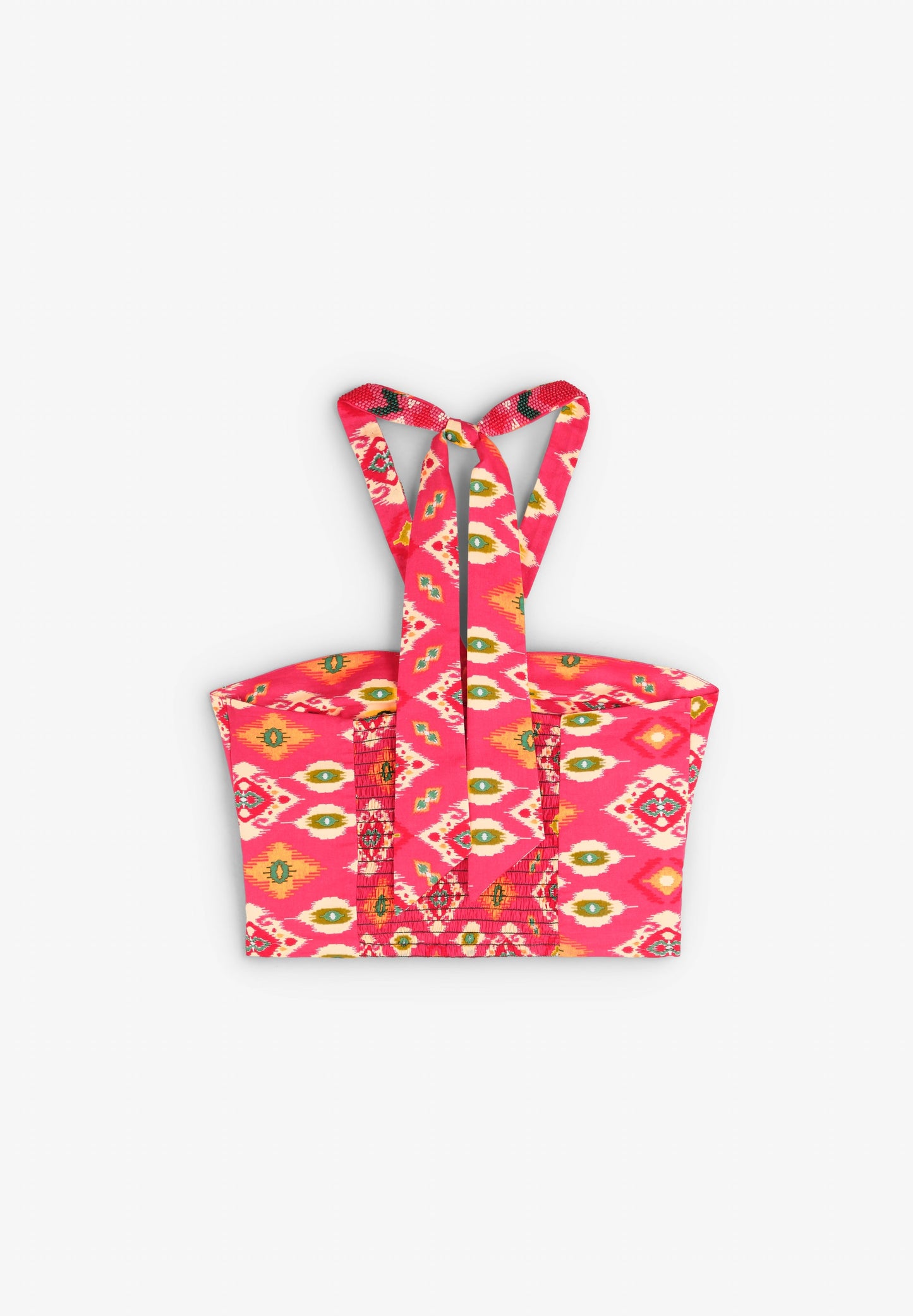 BEADED ETHNIC PRINT TOP