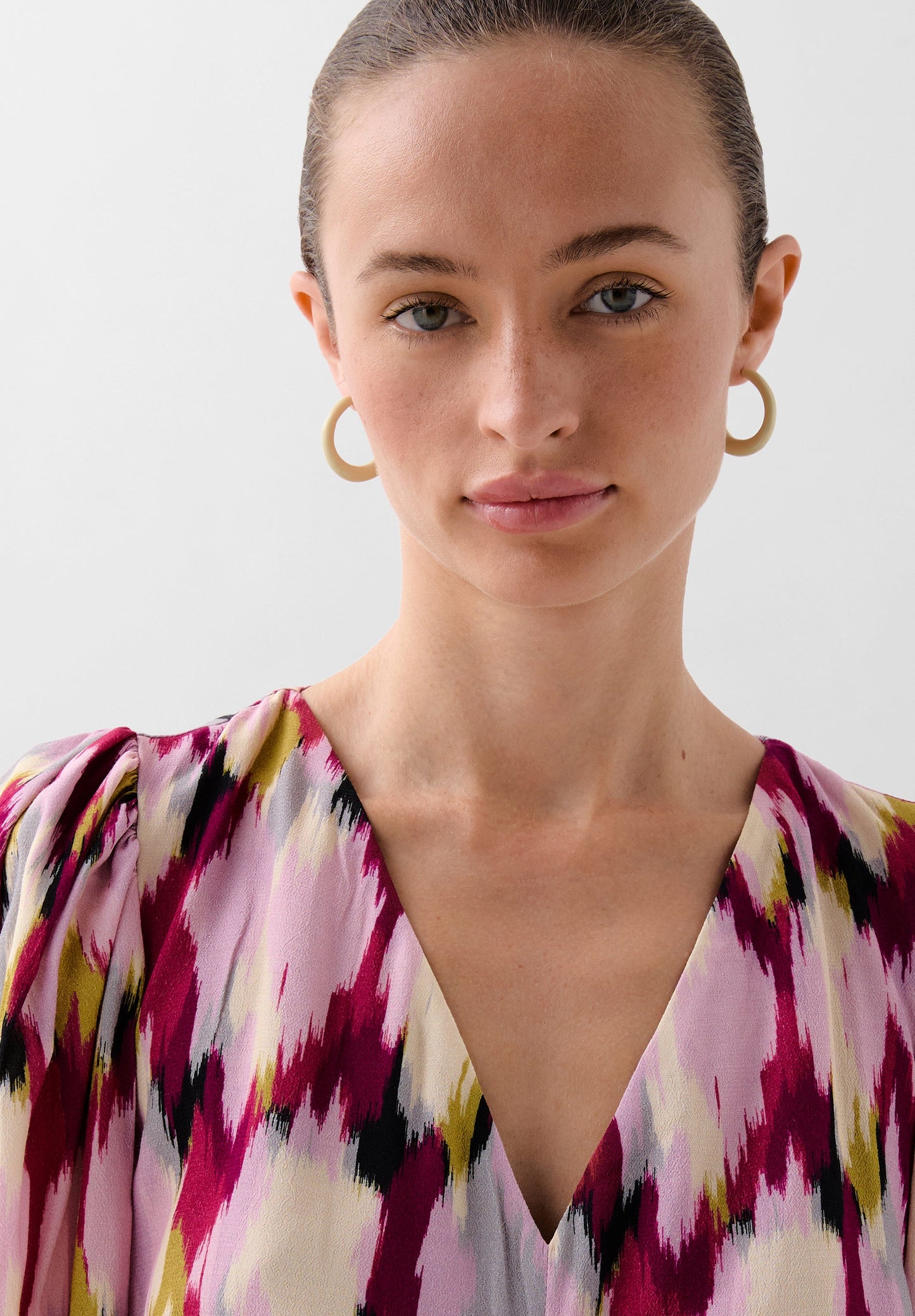 PRINTED MINI DRESS WITH RUFFLES
