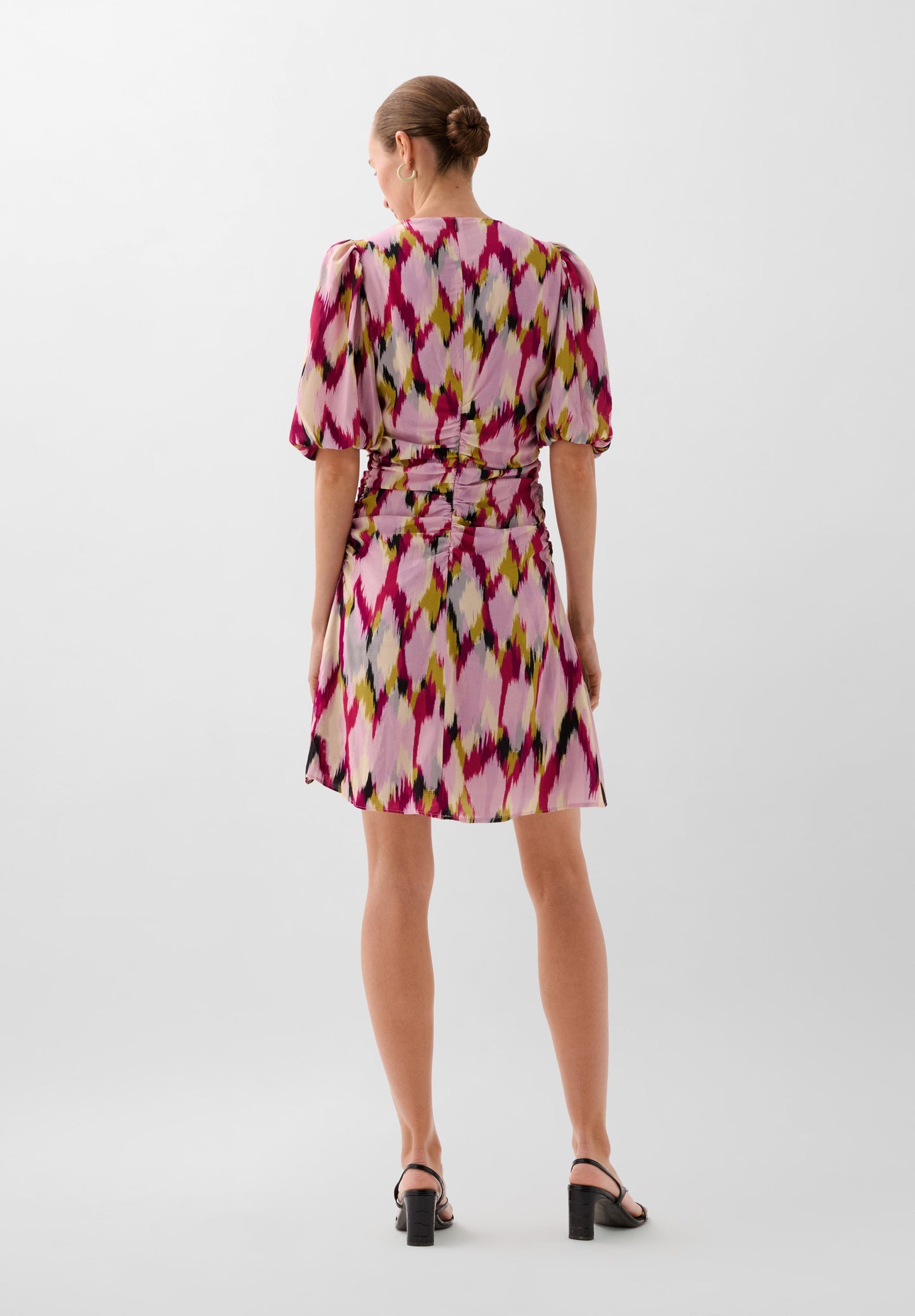 PRINTED MINI DRESS WITH RUFFLES
