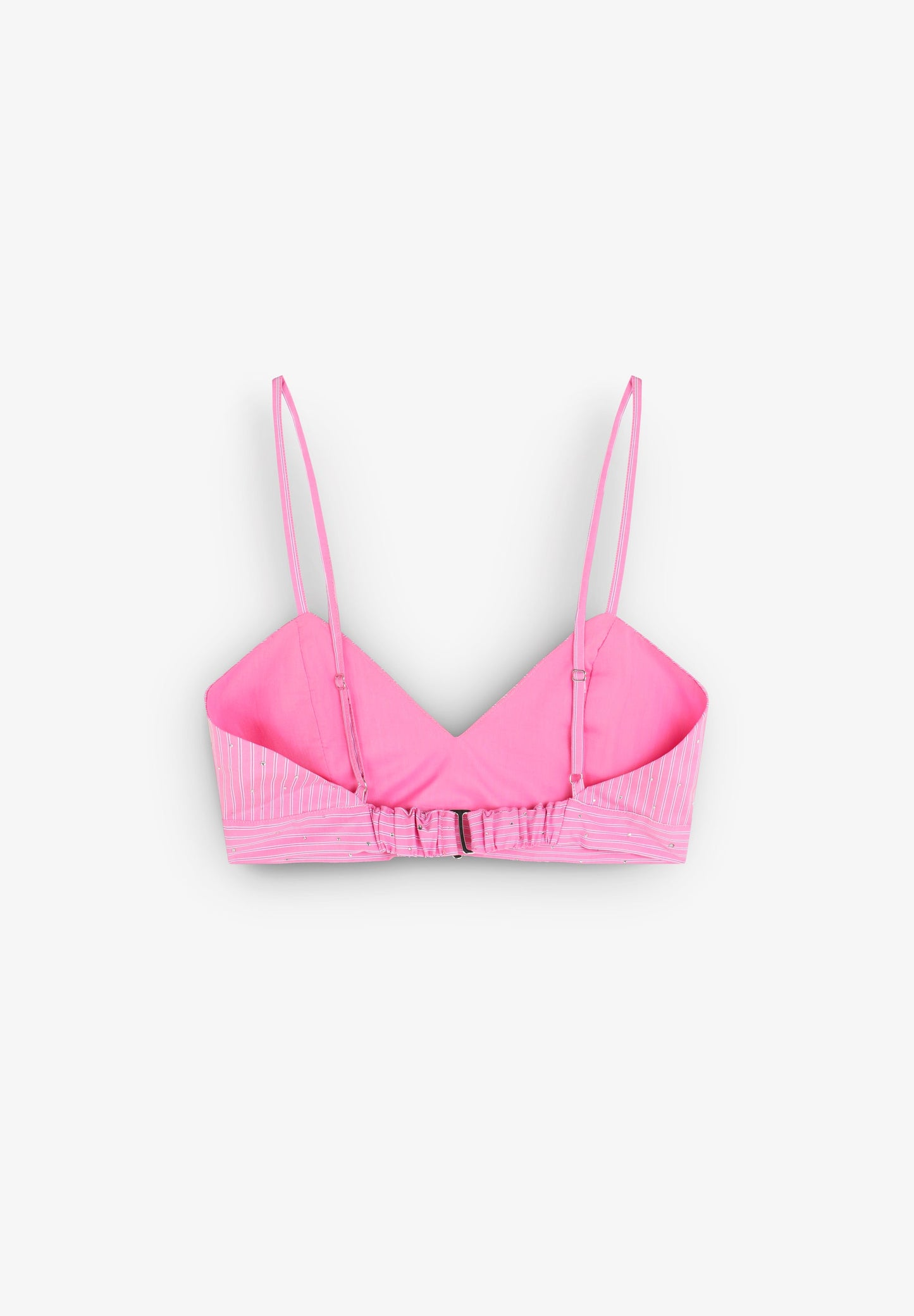 RHINESTONE STRIPE SHIRT BRALETTE SET