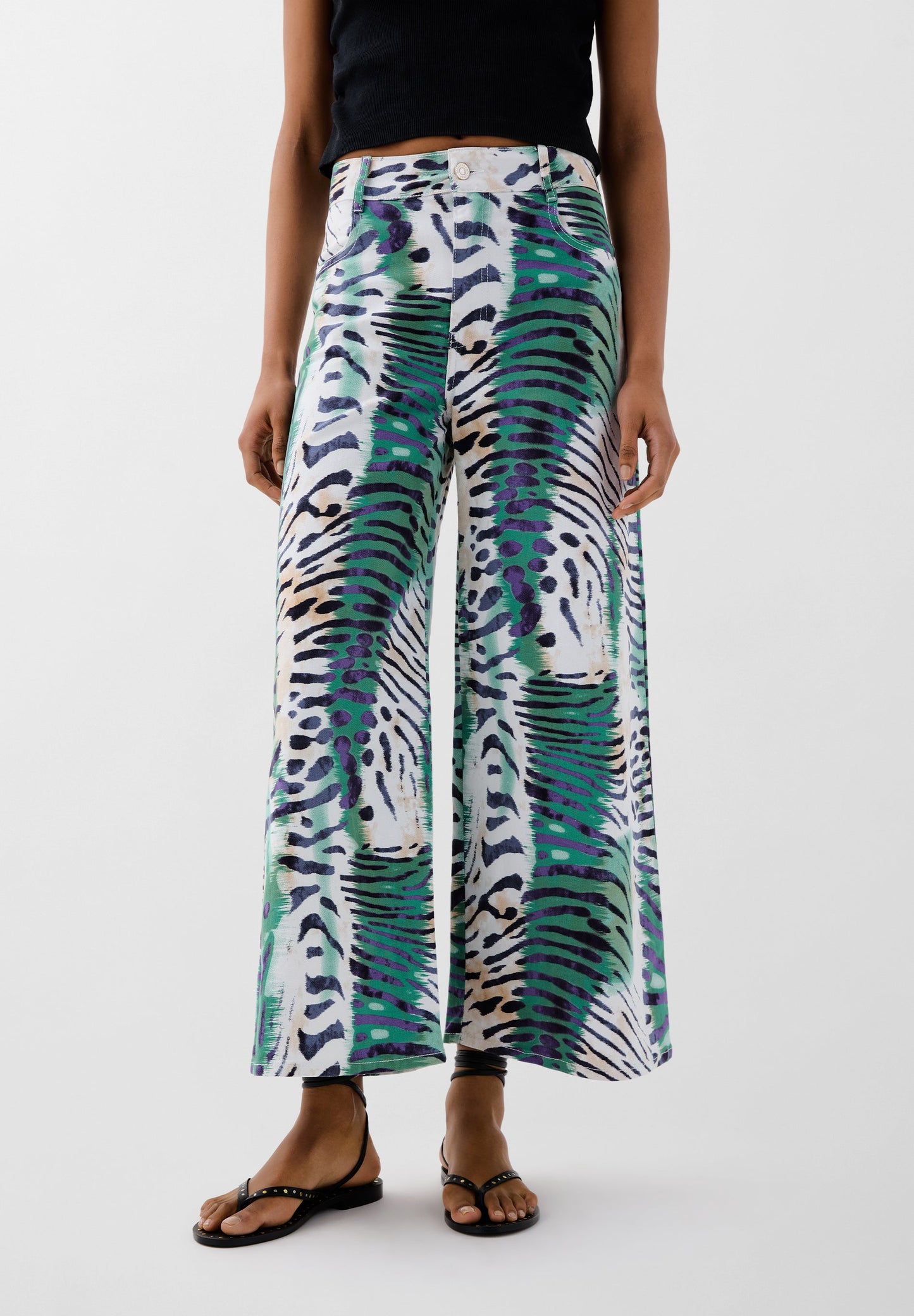 PRINTED CULOTTES JEANS