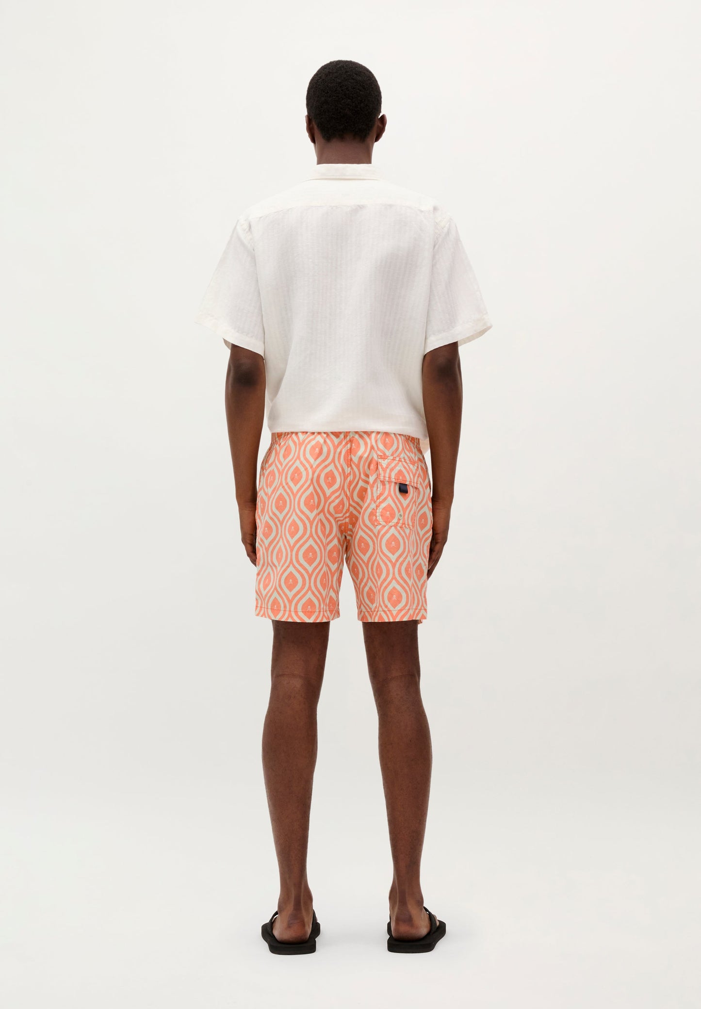 WAVED PRINT SWIMMING TRUNKS