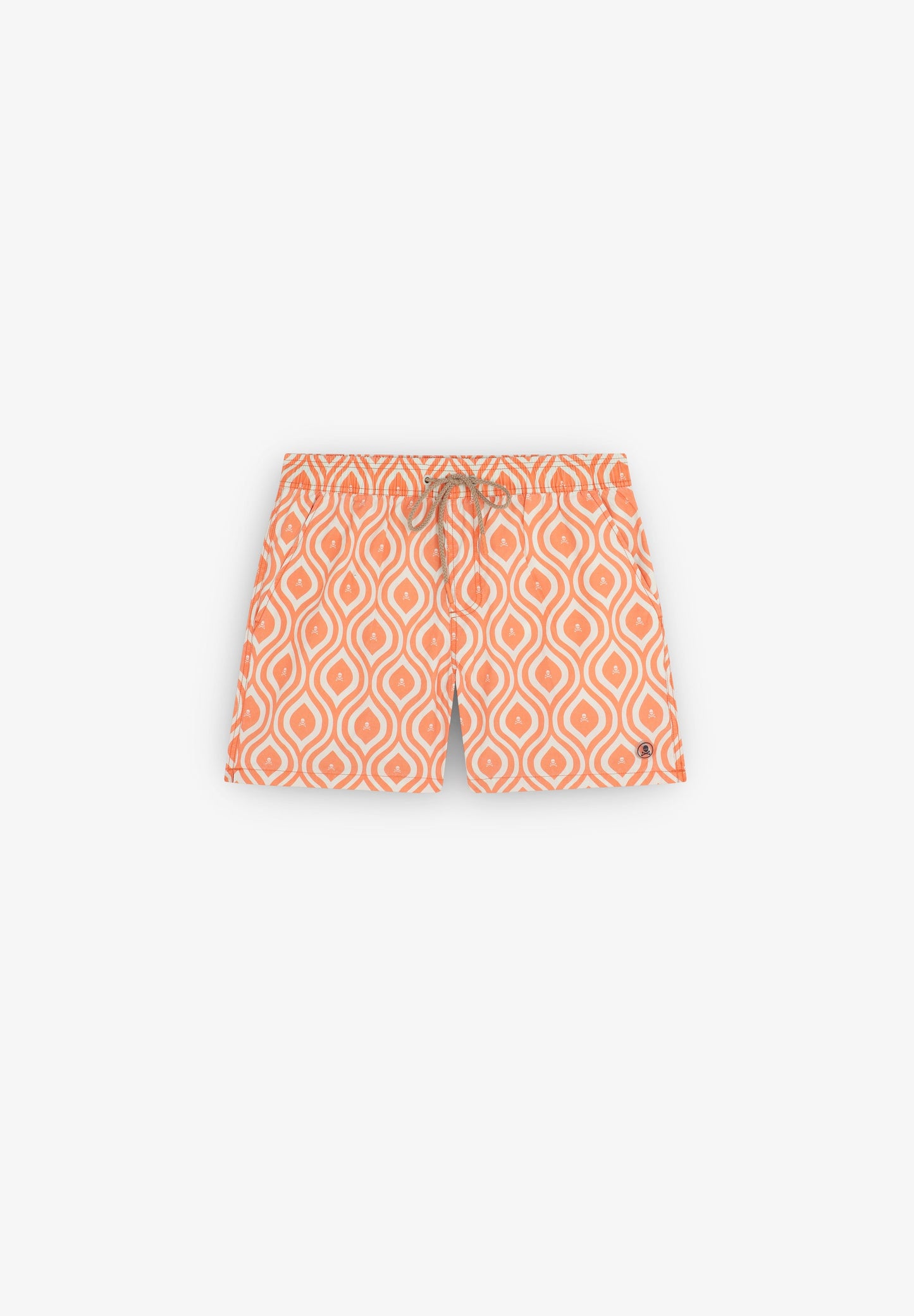 WAVED PRINT SWIMMING TRUNKS