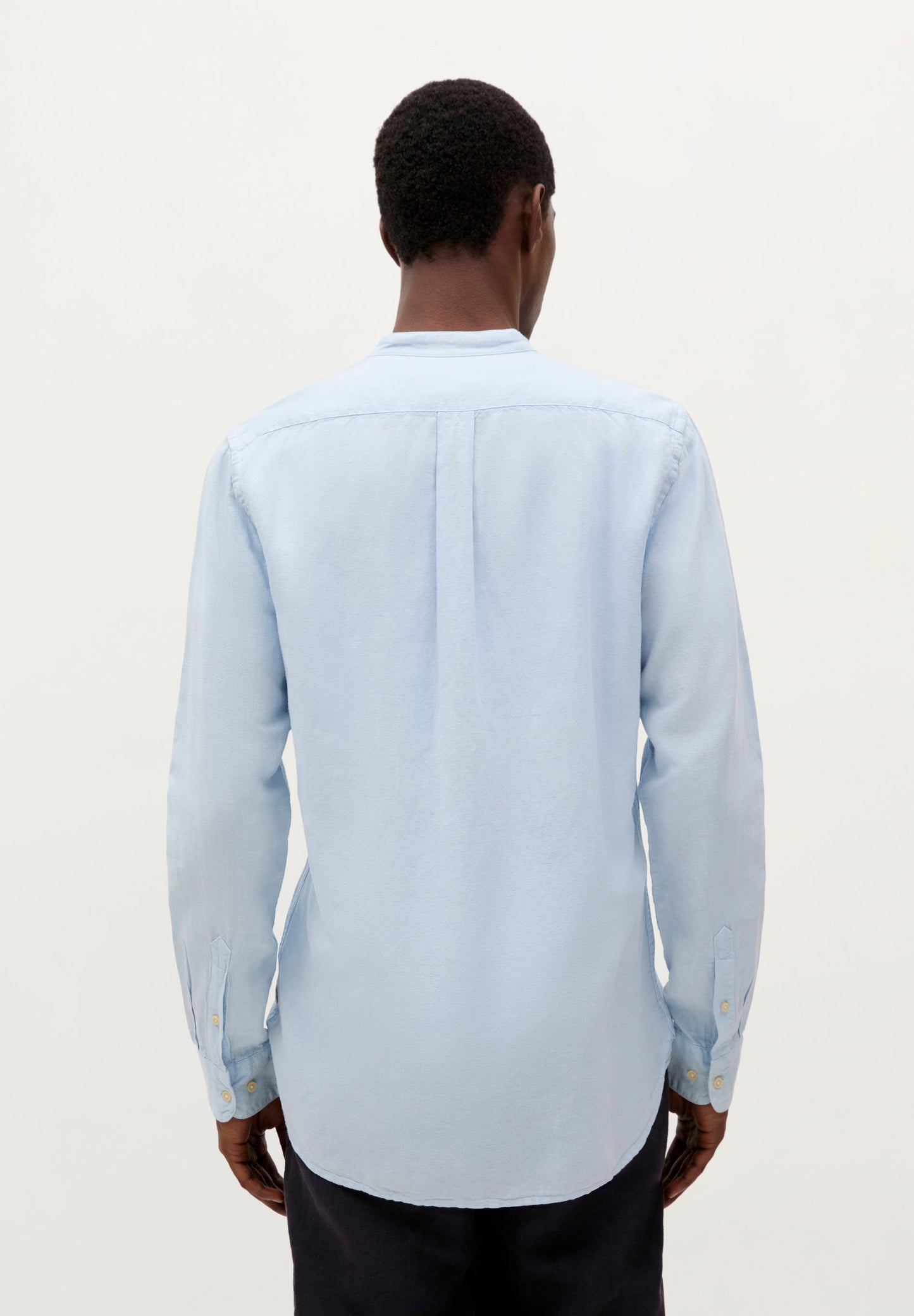 LINEN SHIRT WITH STAND-UP COLLAR