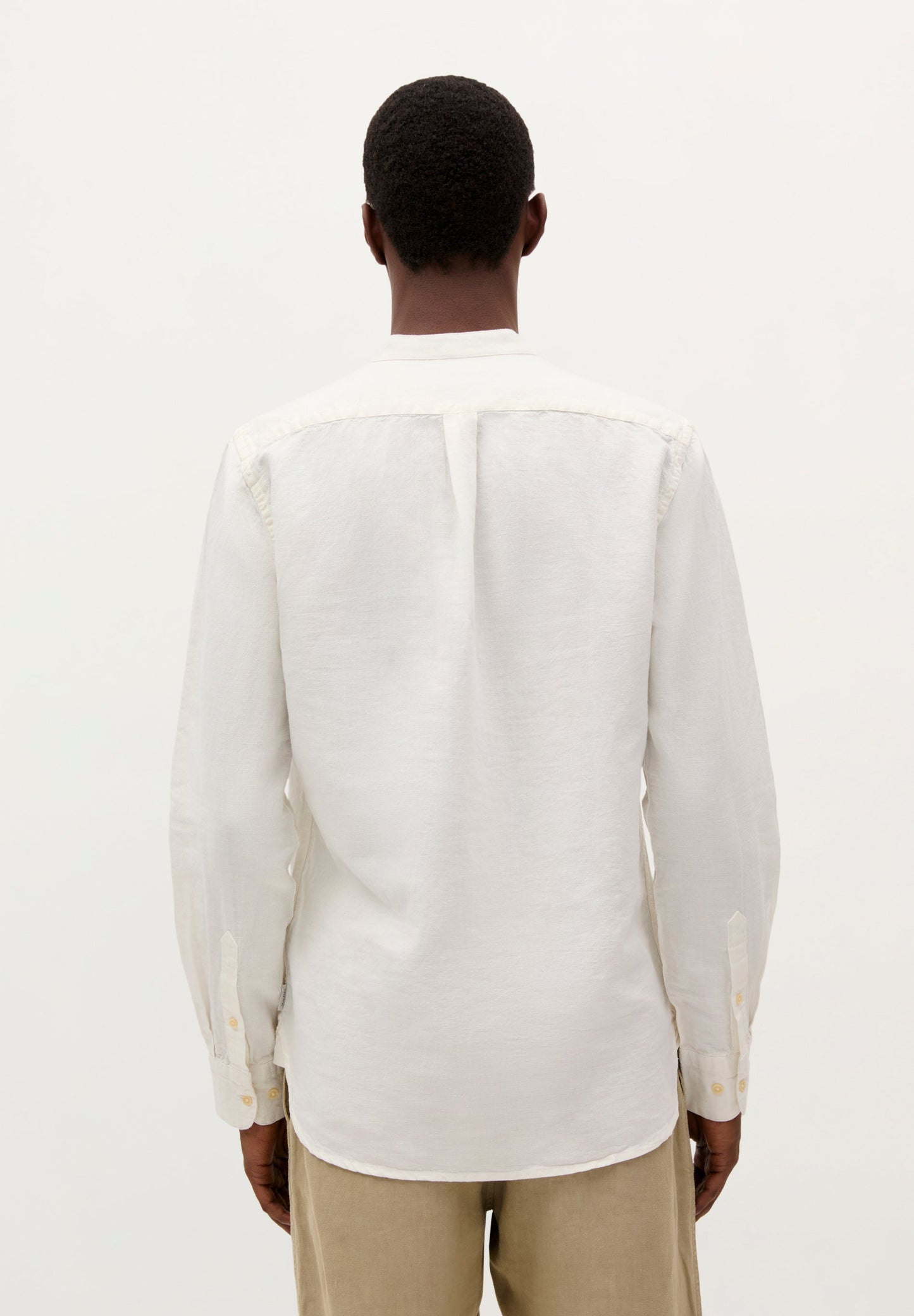 LINEN SHIRT WITH STAND-UP COLLAR