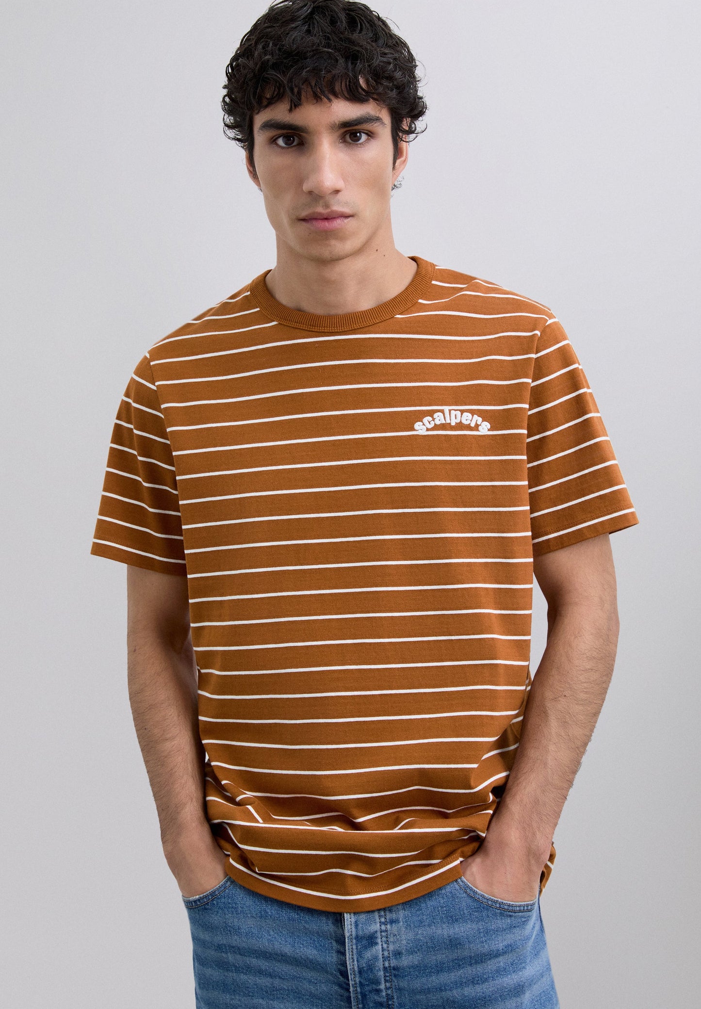 SCSTRIPESEMB TEE