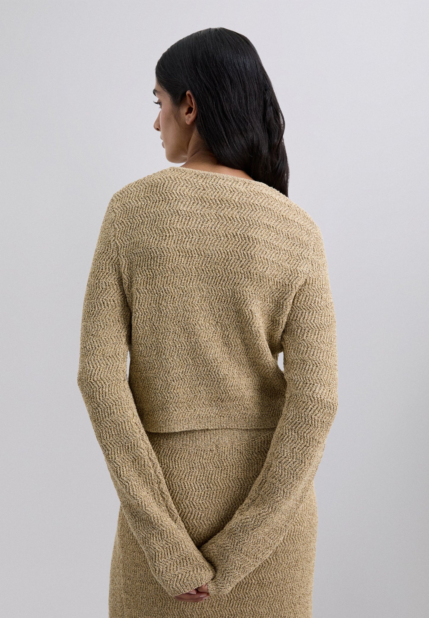 CONTRAST KNIT CARDIGAN
