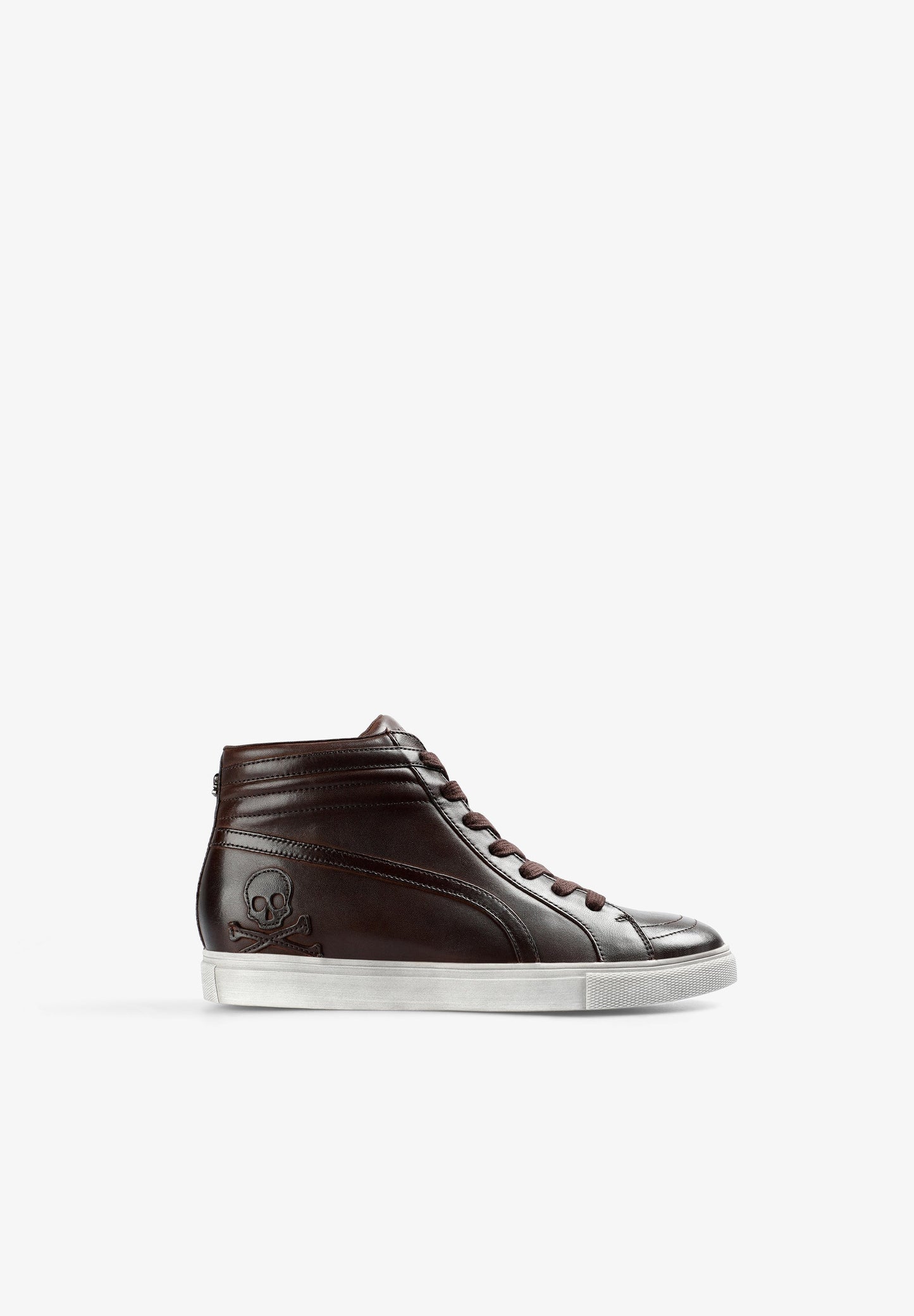 HIGH TOP LEATHER SKULL SNEAKERS