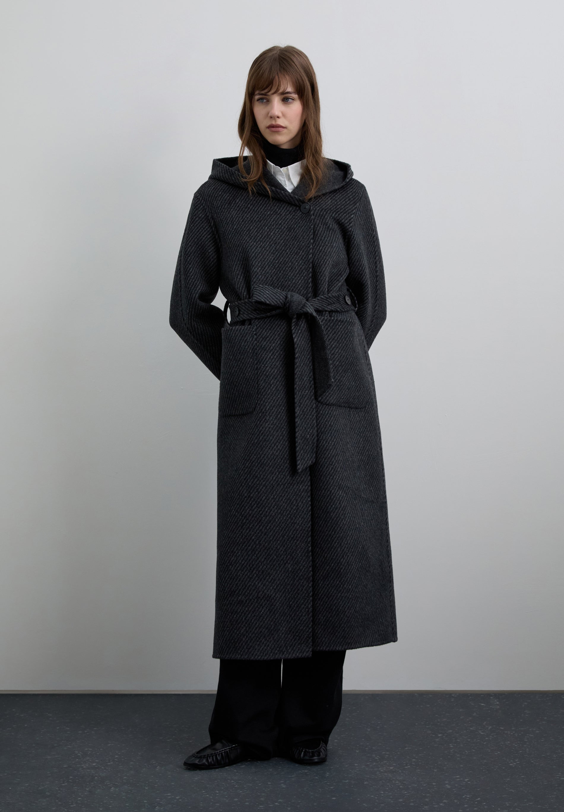LONG WOOL COAT WITH HOOD – Scalpers Uk