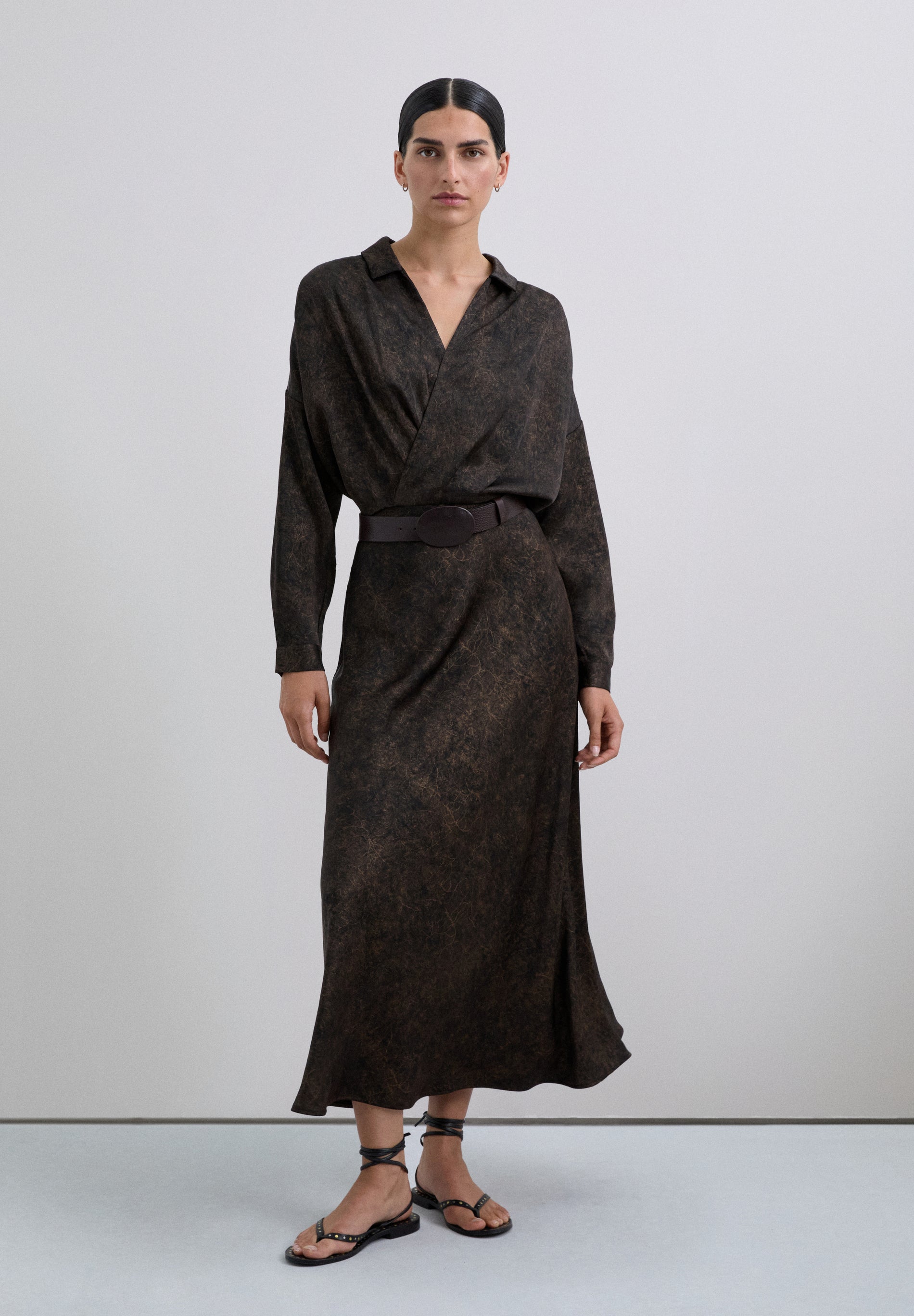 MARBLEISED SATIN SKIRT