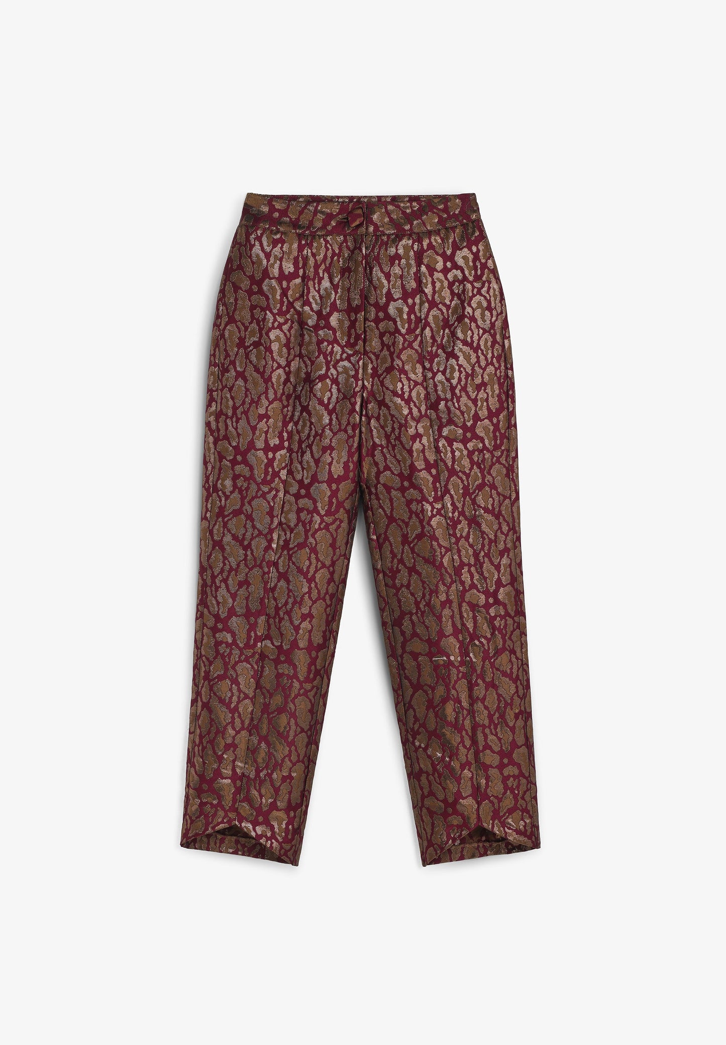 METALLIC ANIMAL PRINT TROUSERS
