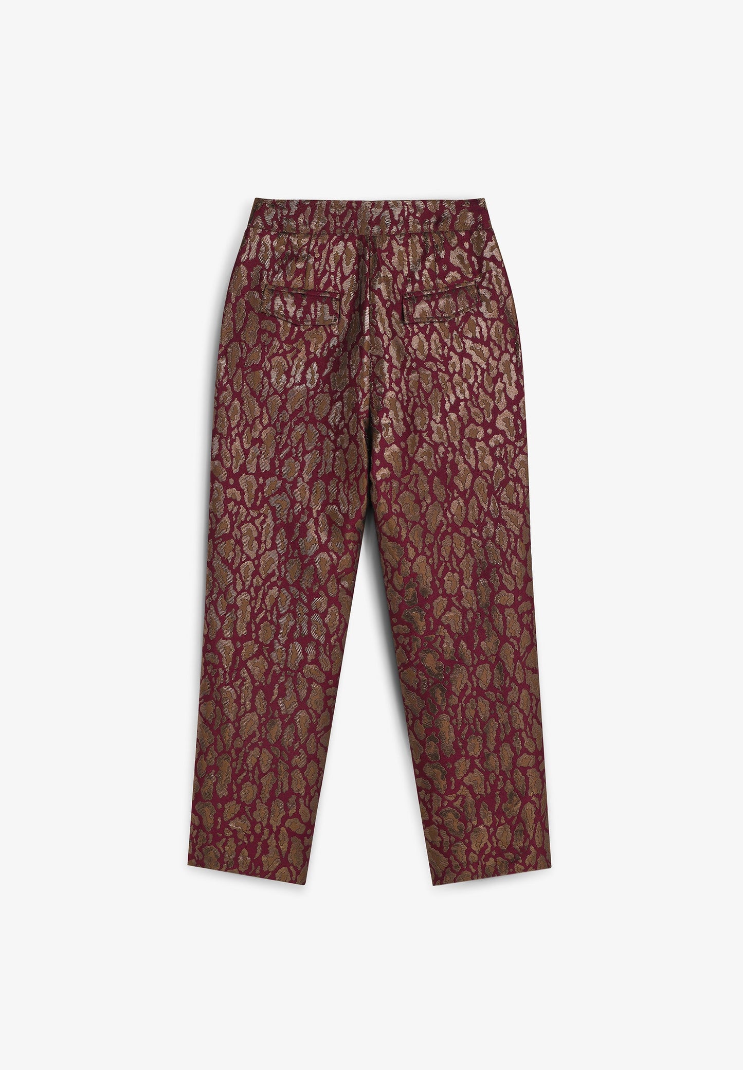 METALLIC ANIMAL PRINT TROUSERS