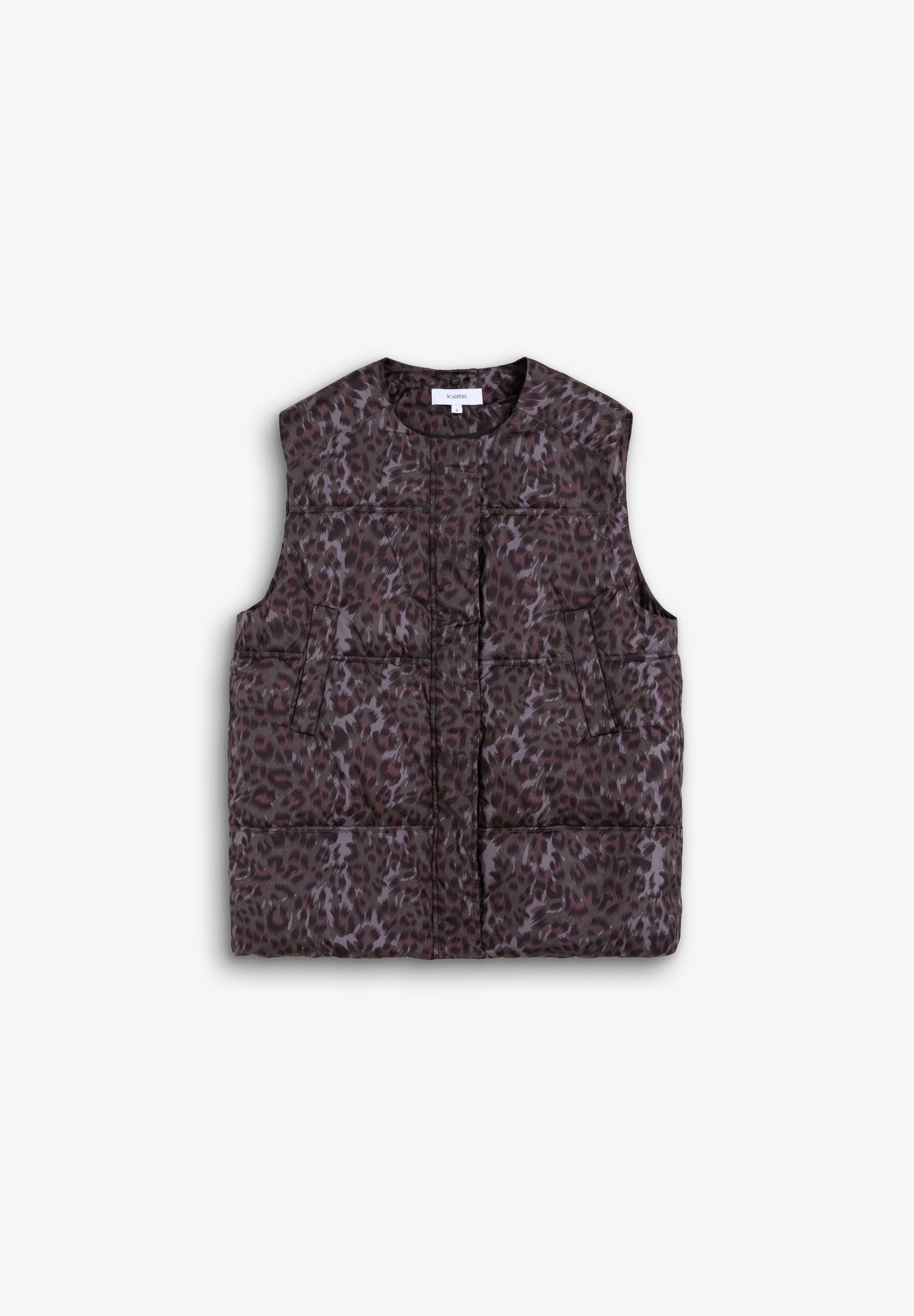 ANIMAL PRINT GILET WITH DETACHABLE SCARF